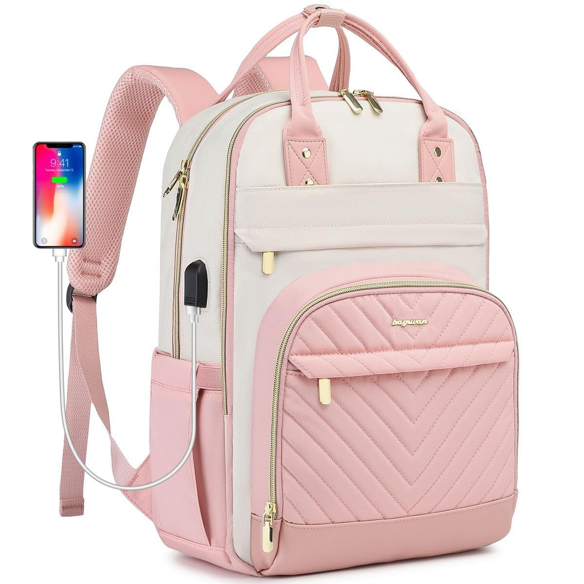 Stylish 15.6" Laptop Backpack for Women   Waterproof Travel Bag, Work & College1
