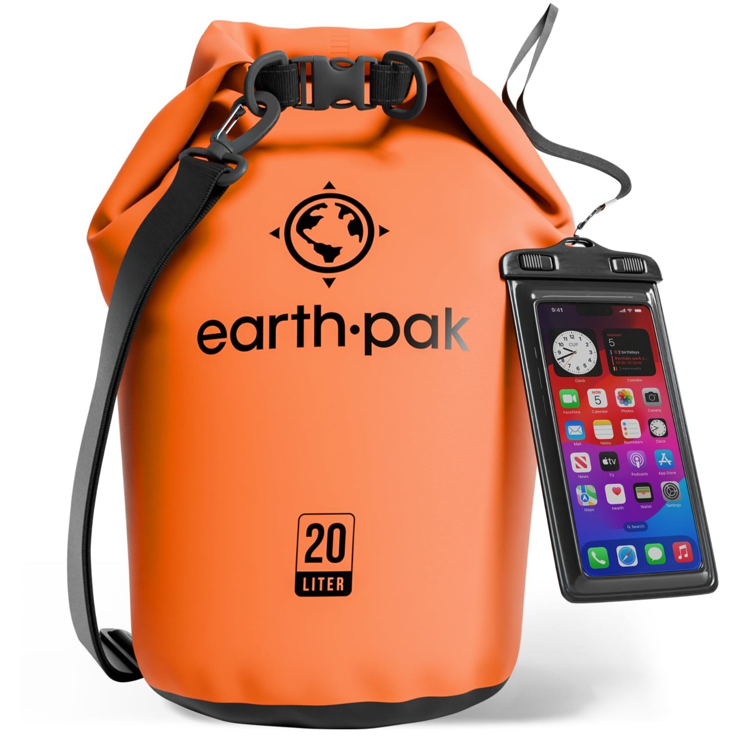 Waterproof Dry Bag Backpack   Roll Top Kayak Gear Sack with Phone Case, 20L1