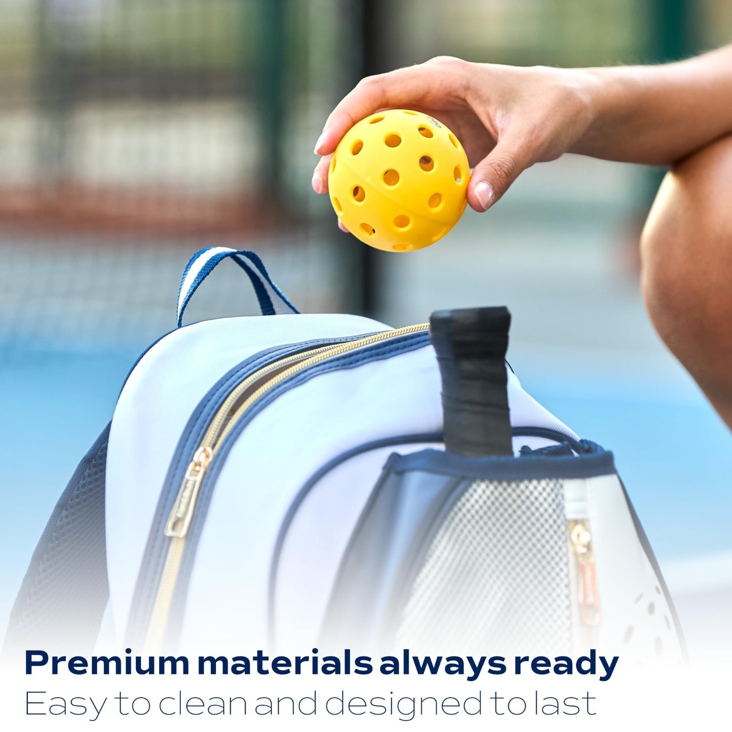 Large Capacity Pickleball Backpack with Paddle Holder, Ball Pocket & Water Bottl6
