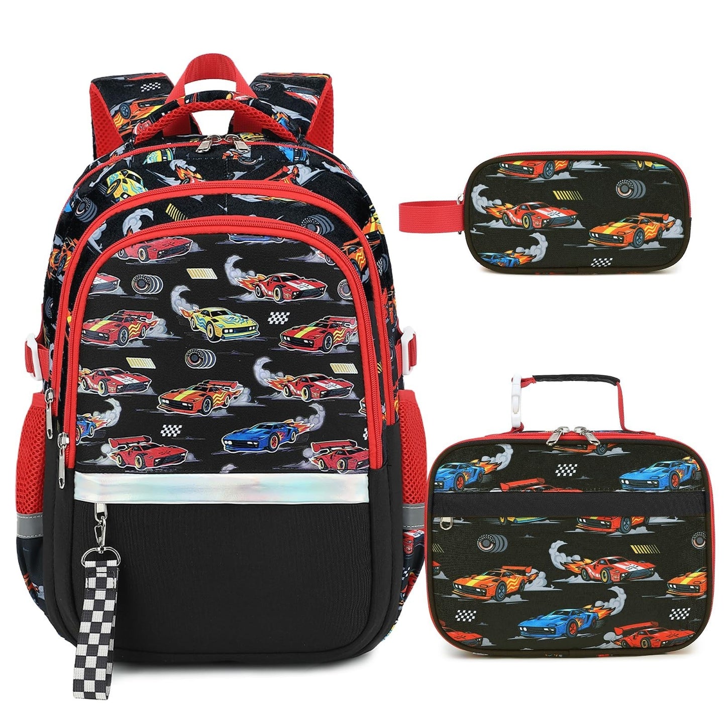 Luminous Boys Backpack Set   3PCS with Lunch Box & Pencil Case   School Gear1