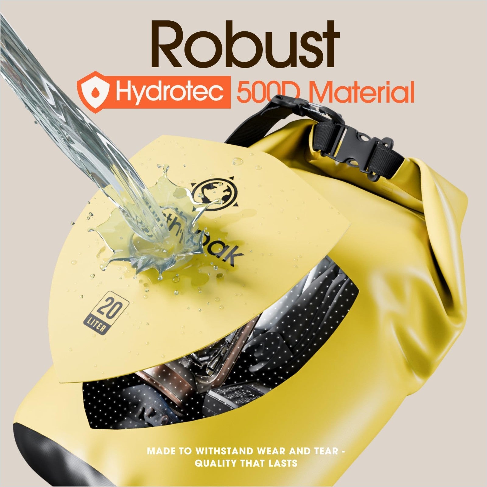Waterproof Dry Bag Backpack   Roll Top Kayak Gear Sack with Phone Case, Keeps Ge3