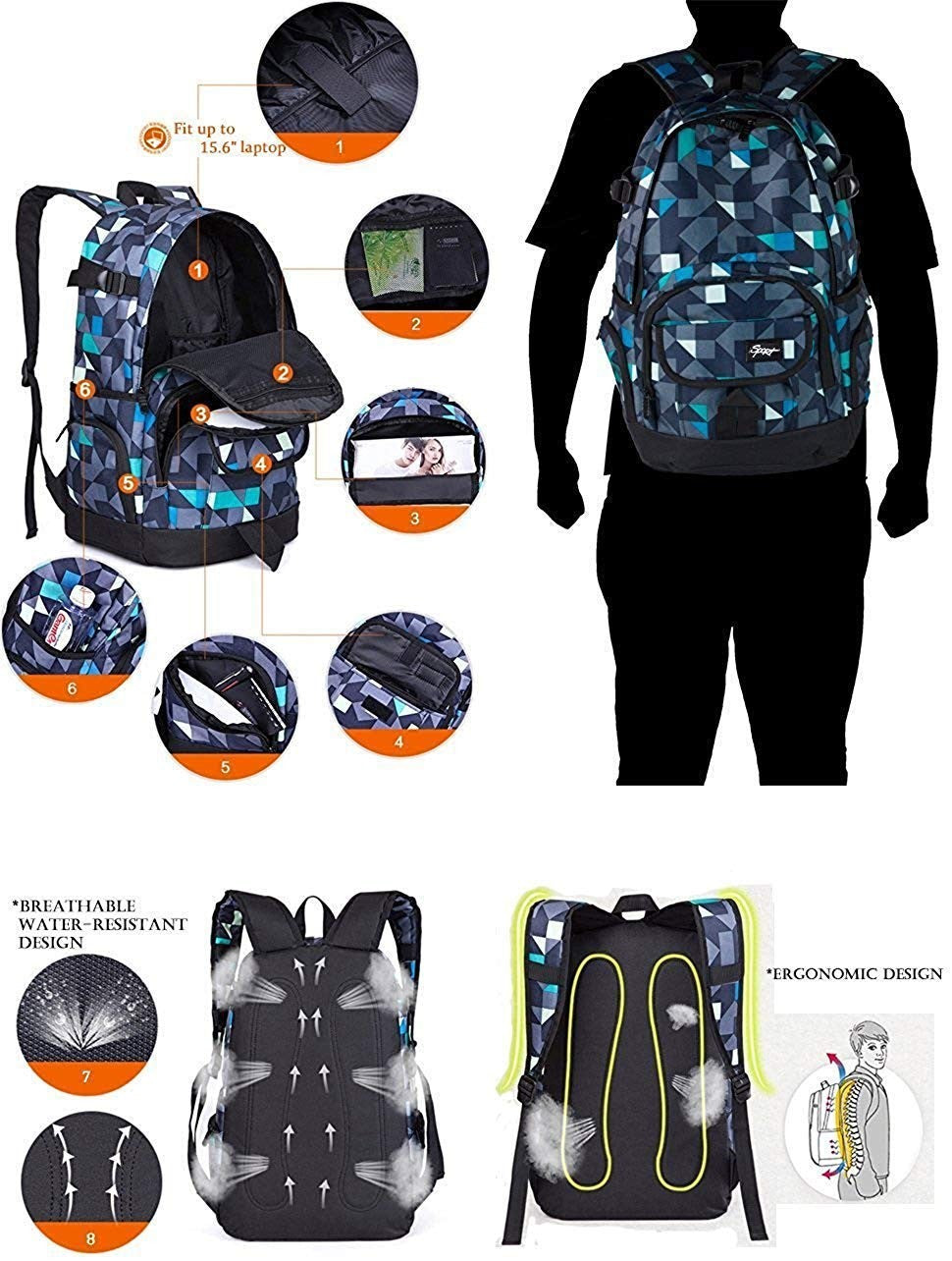 Lightweight School Backpack Travel Bag for Men & Women   College & Daily Use6