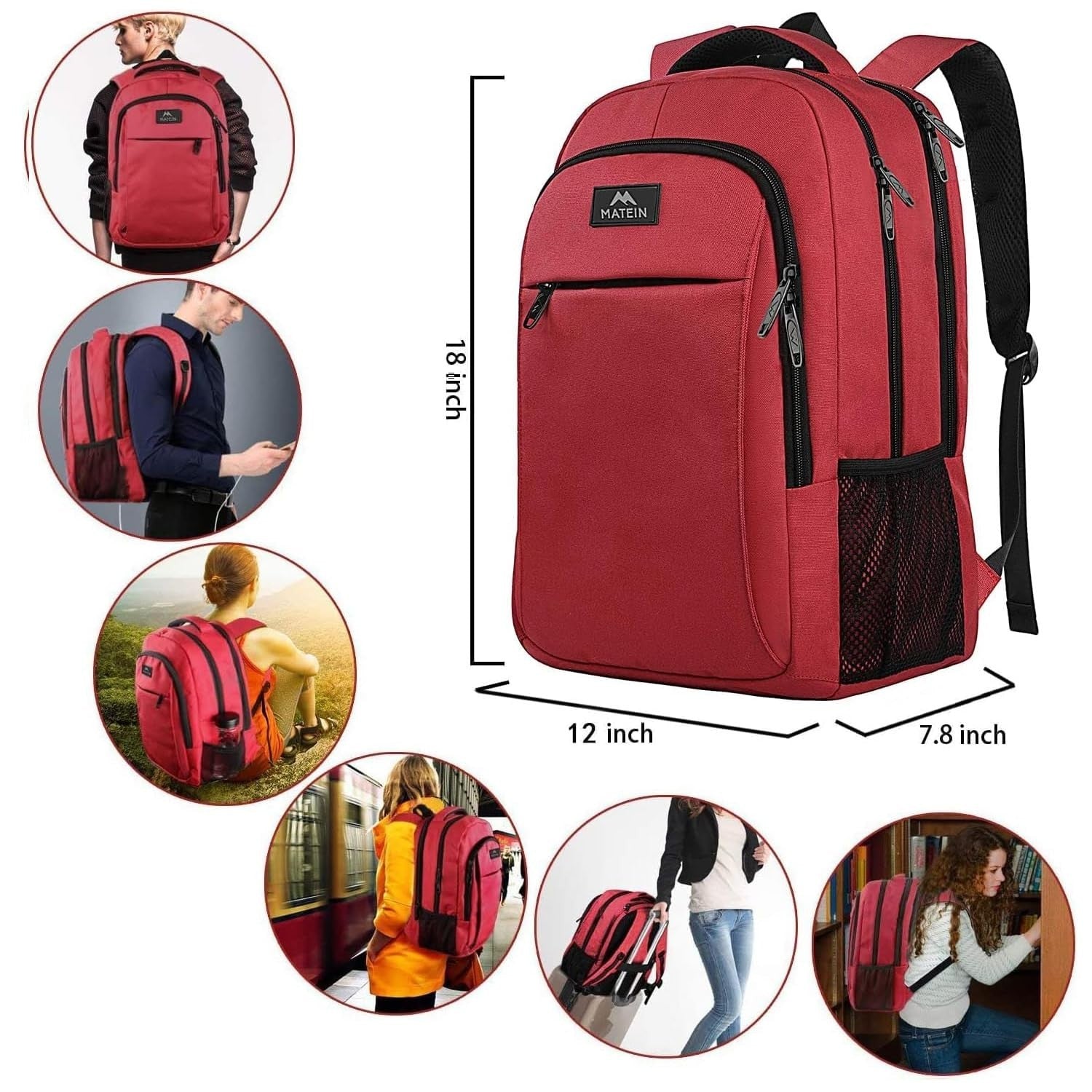 Water Resistant 15.6" Laptop Backpack for Women, Stylish College Bag, Travel Rea5