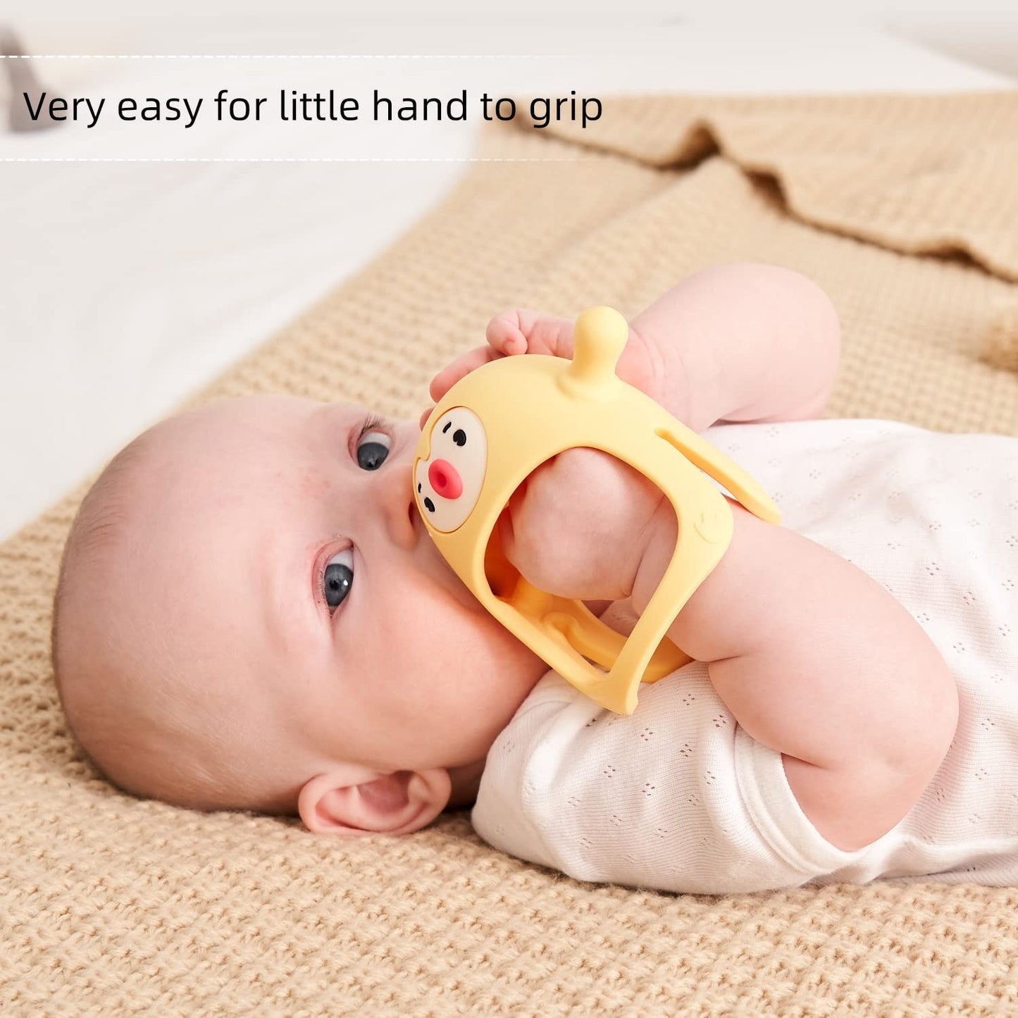 2 Pack Penguin Teething Toys for Babies 0 6 Months, Infant Teethers & Mittens, L3