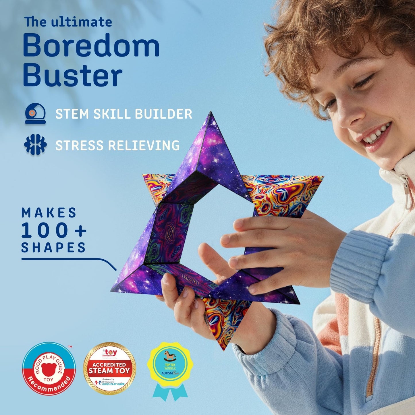 Magnetic Puzzle Cube   Sensory Fidget Toy for Stress Relief, 100+ Shapes, Fun fo2