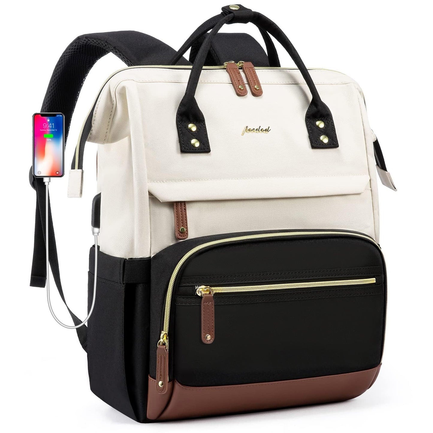 Large Capacity Laptop Backpack for Women, 17" USB Port Casual Travel Bag, Waterp1