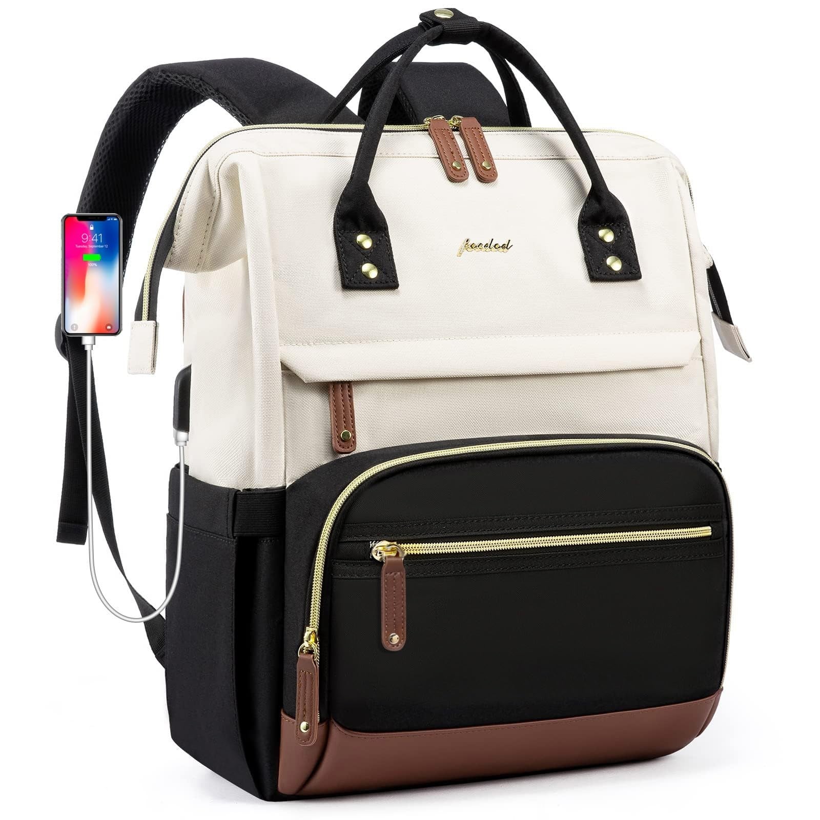 Large Capacity Laptop Backpack for Women, 17" USB Port Casual Travel Bag, Waterp1