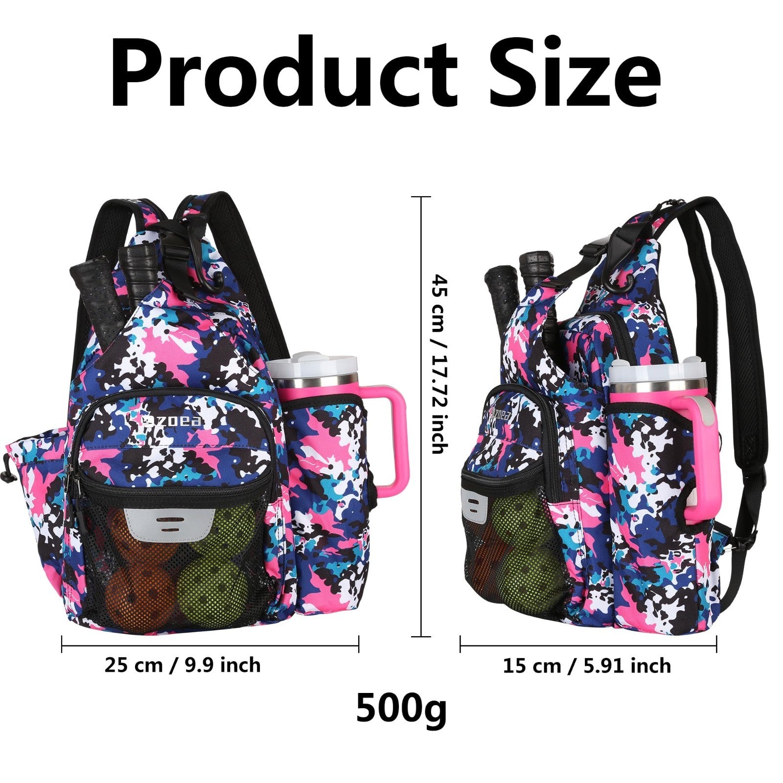 Waterproof Pickleball Backpack with 7 Pockets, Holds 4 Paddles & 40oz Tumbler3