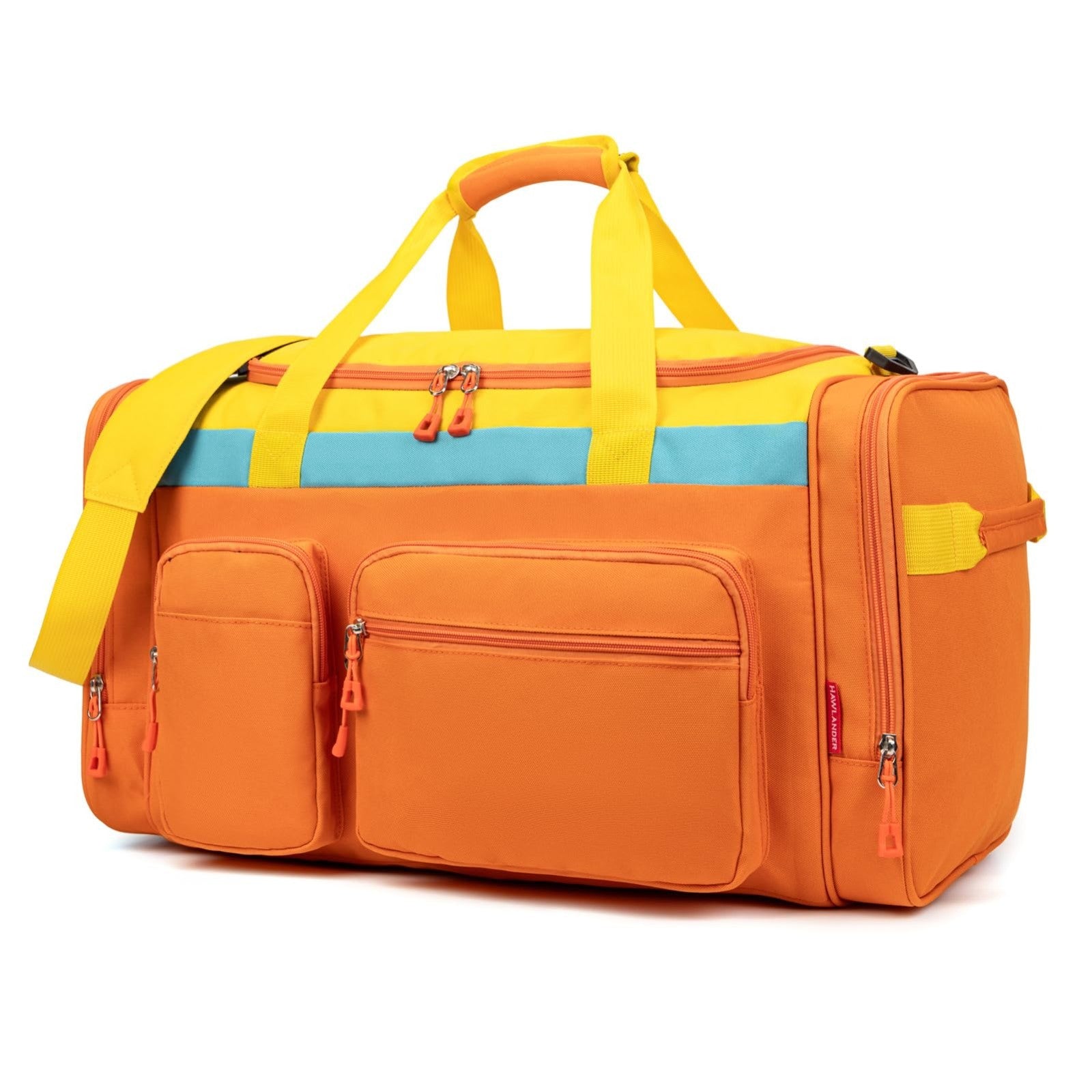 Spacious Kids Duffle Bag for Travel & Weekend Getaways, Orange, 22"x12"x12", Dur2