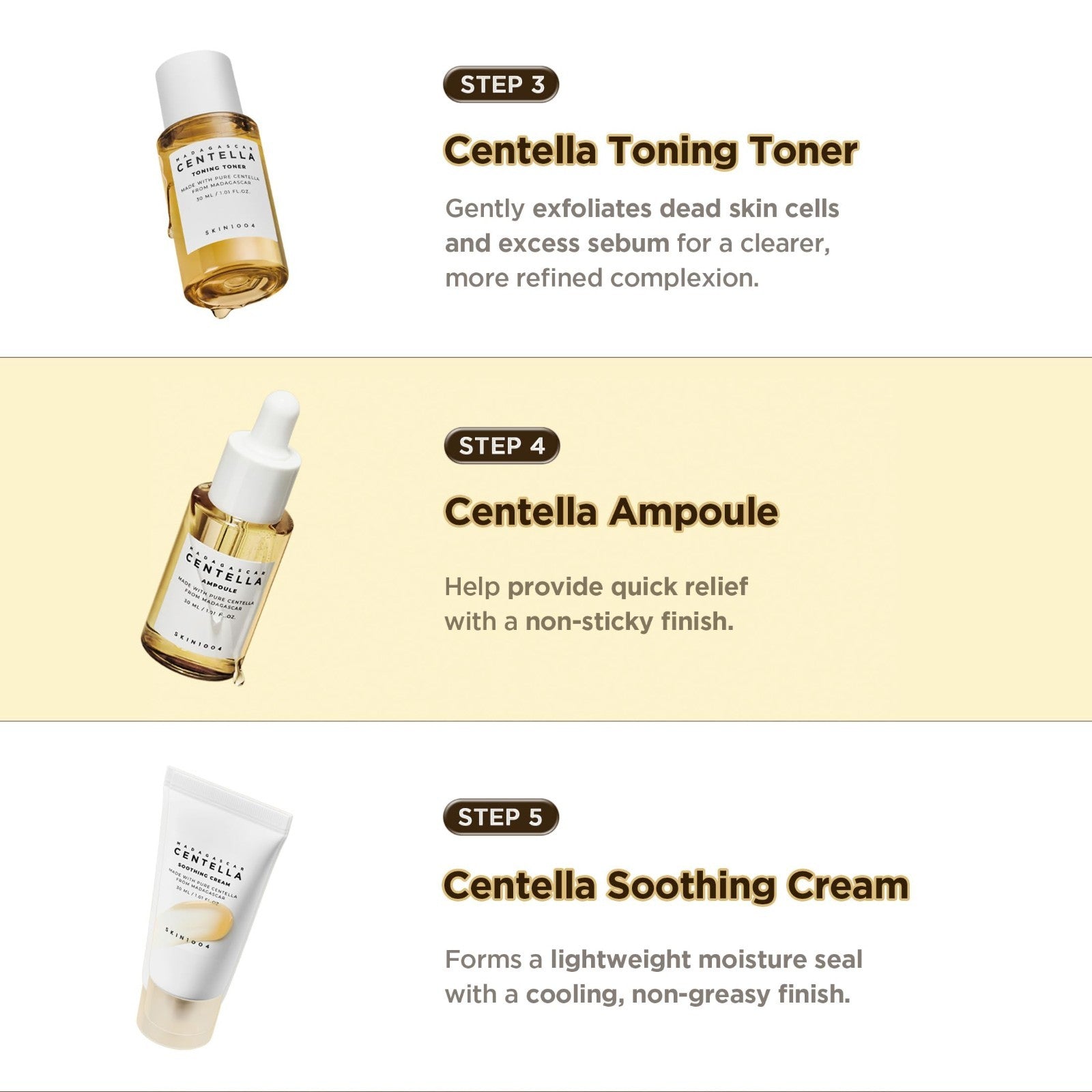 Korean Skin Care Travel Kit   Centella Essence Set of 5, Travel Size Essentials5