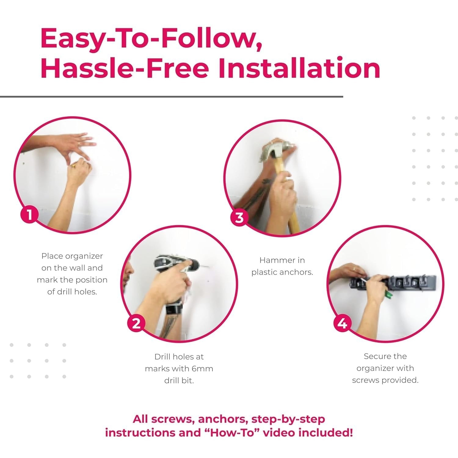 Wall-Mounted Broom Holder & Mop Organizer Rack - Space-Saving Cleaning Tool Hang7