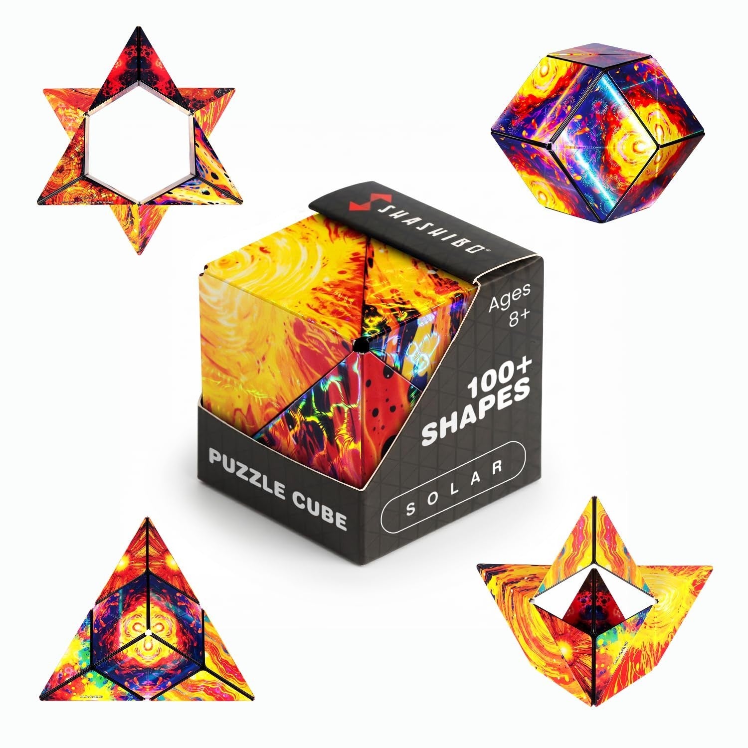 Magnetic Puzzle Cube   Sensory Fidget Toy for Stress Relief, Shape Shifting Fun,1