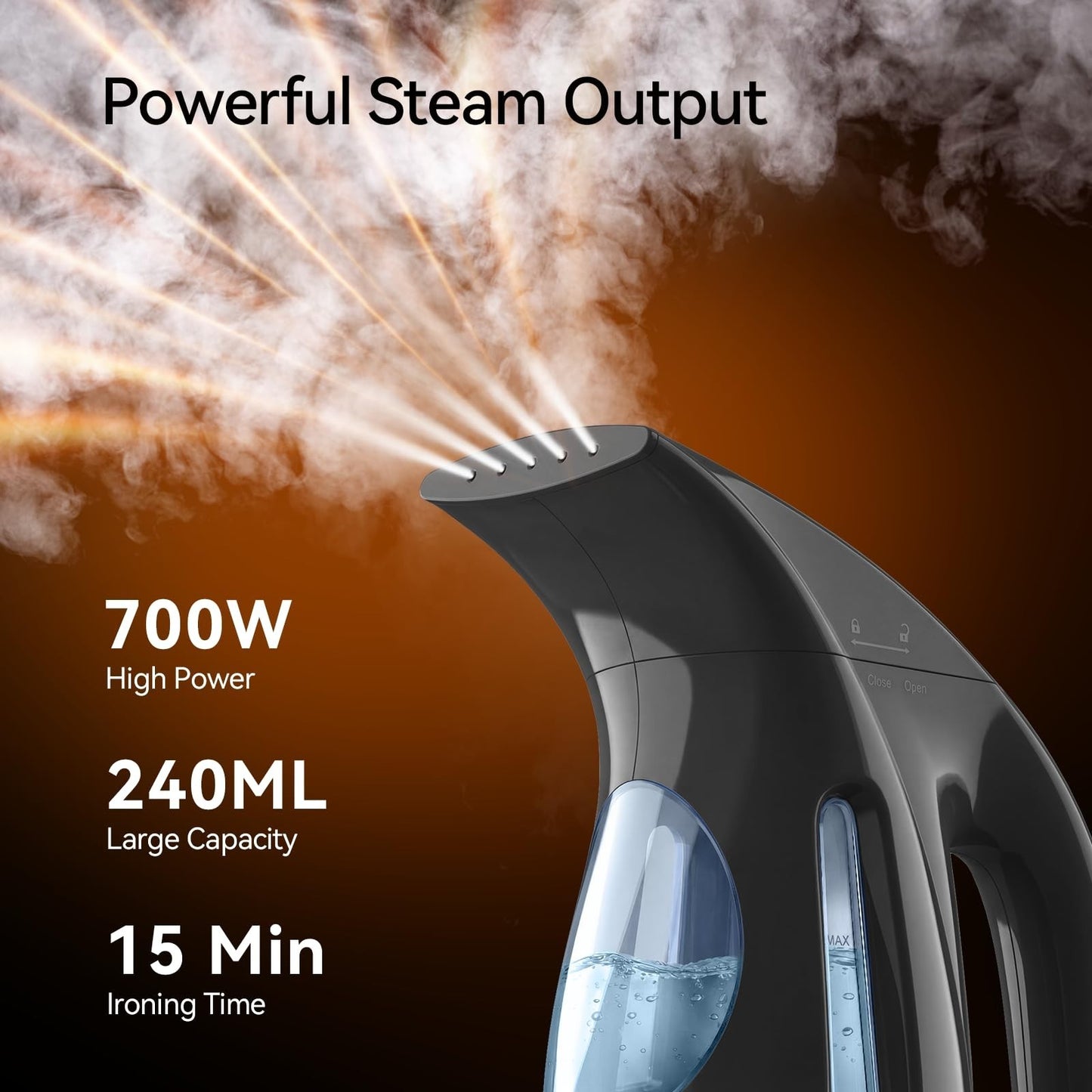 Portable Handheld Clothes Steamer, 1100W, 300ml Capacity, Fast Heat-Up, Travel S2