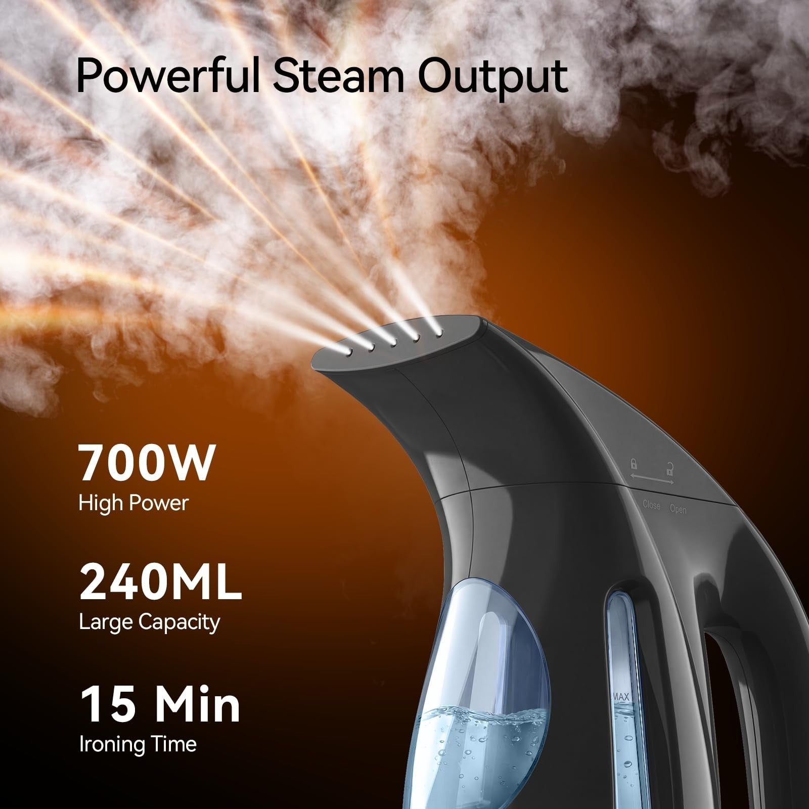 Portable Handheld Clothes Steamer, 1100W, 300ml Capacity, Fast Heat-Up, Travel S2