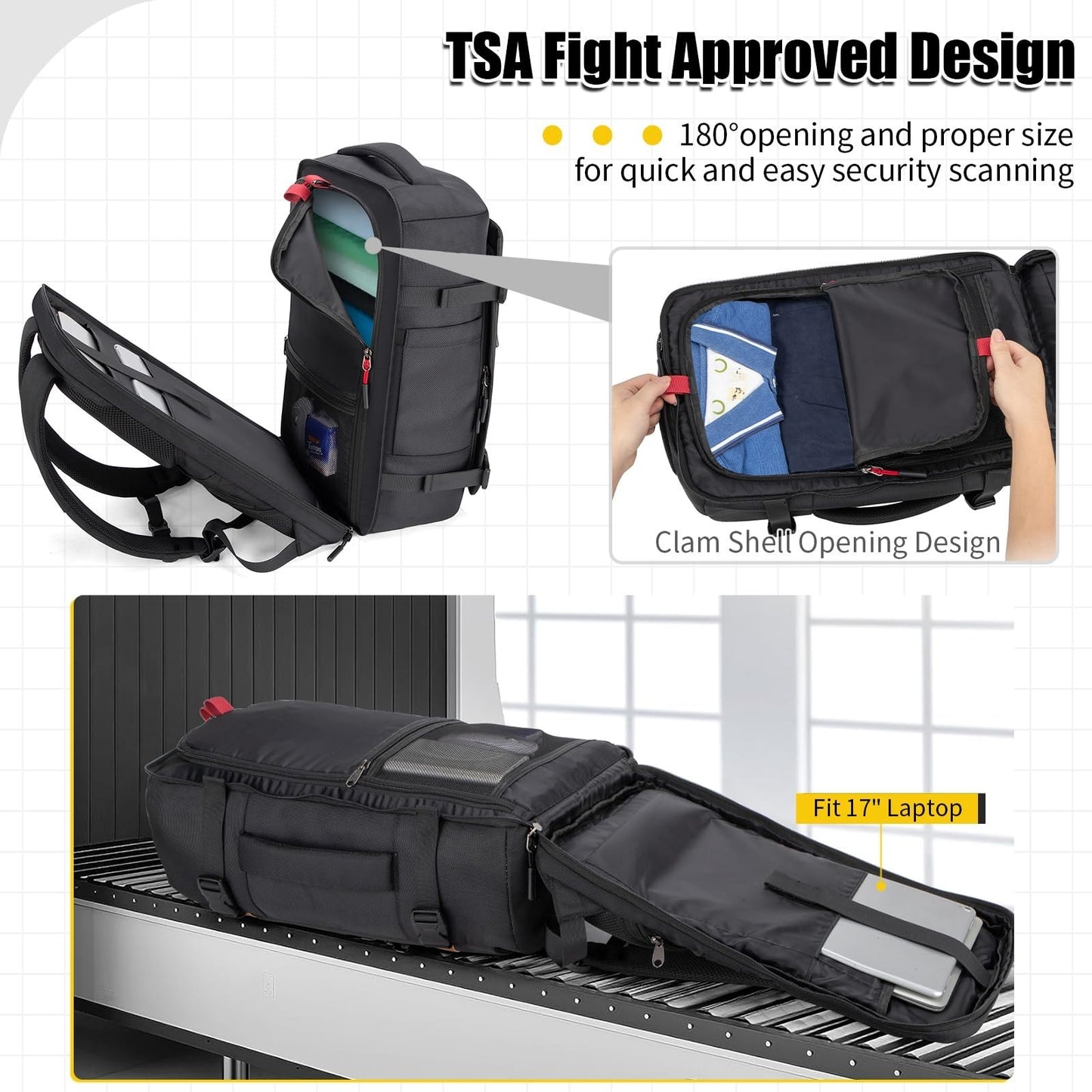42L Travel Backpack with 4 Packing Cubes, TSA Approved, Water-Resistant Carry-On5