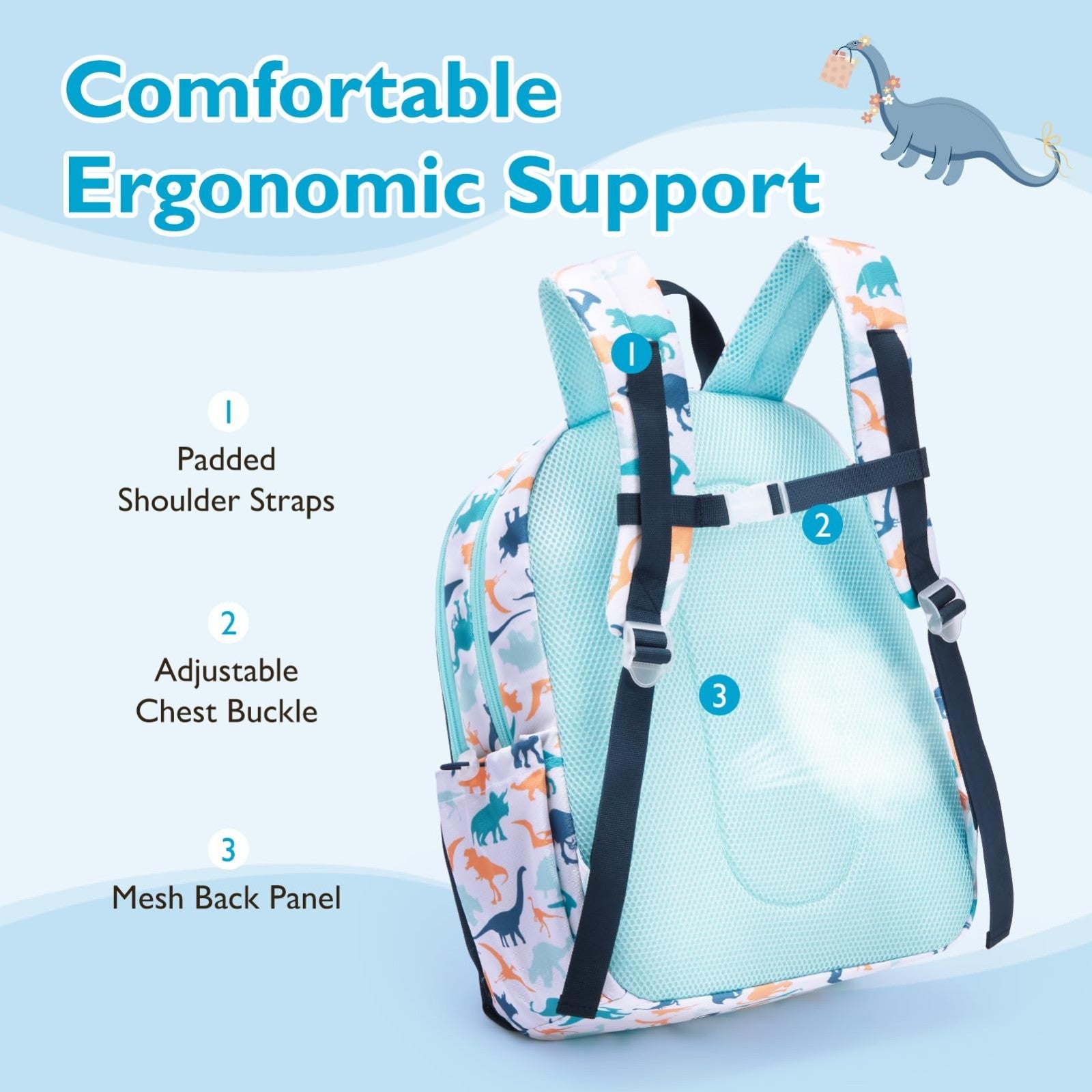 Kids Backpack Set for Kindergarten & Preschool - 2 PCS with Lunch Box, 15L Capac5