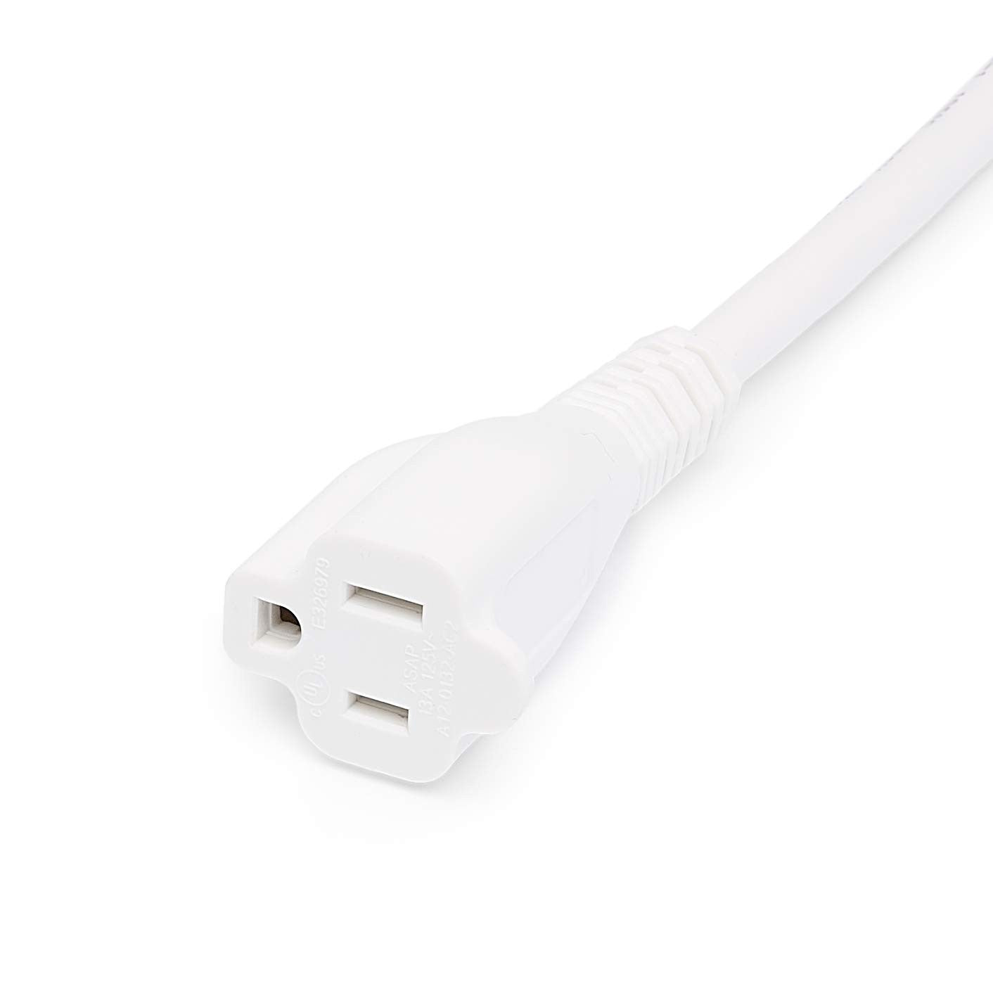3 Prong Extension Cord 6ft Indoor Use, 13 Amps, 125V, White, 2 Pack   Heavy Duty3