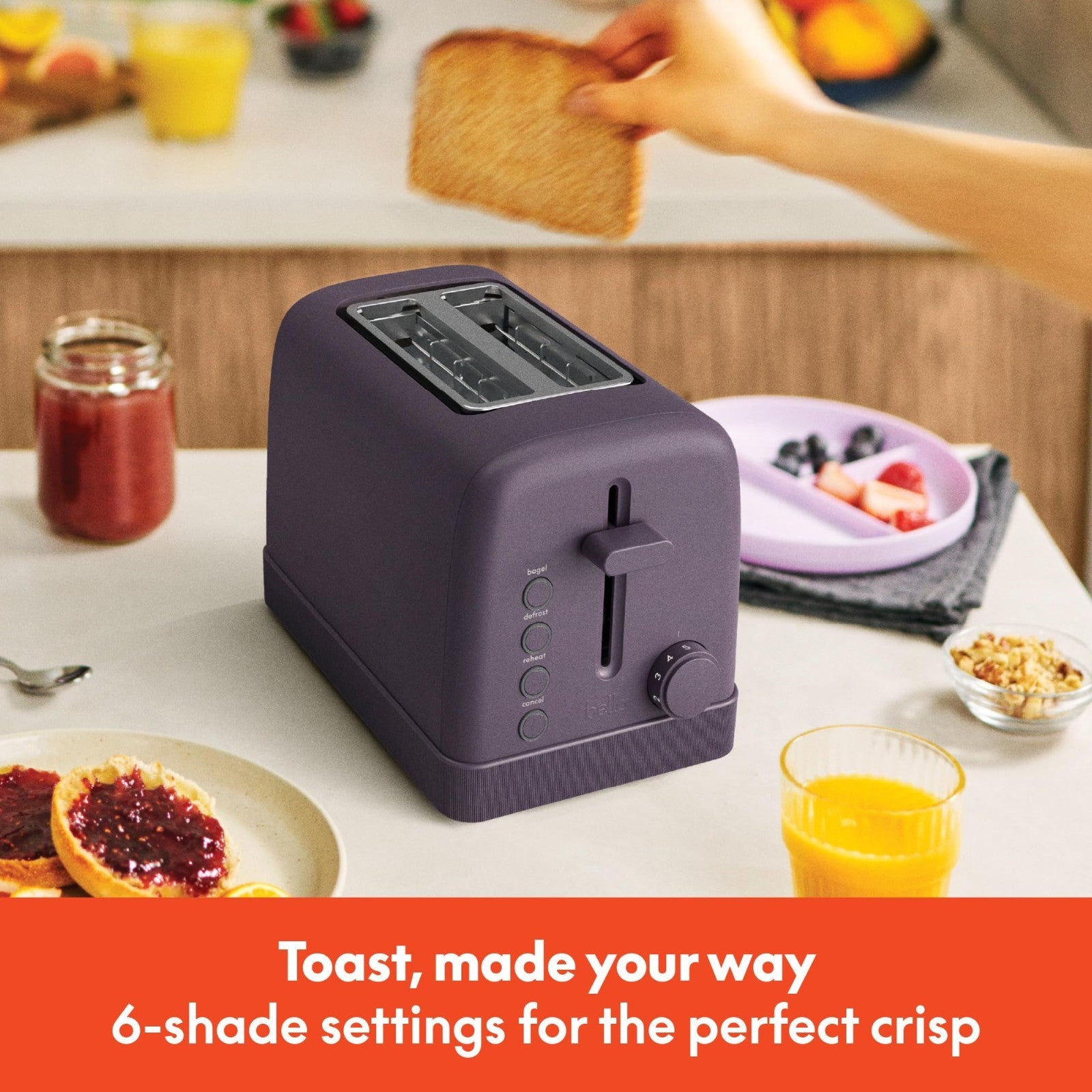 2 Slice Toaster with 6 Shade Settings, Reheat, Bagel, Defrost, Auto Shutoff, Plu2