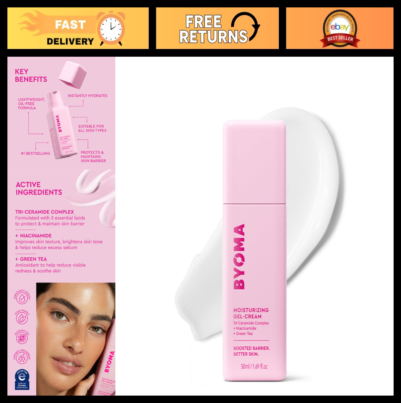 Hydrating Gel Cream for All Skin Types   Lightweight Moisturizer, Nourishing For0