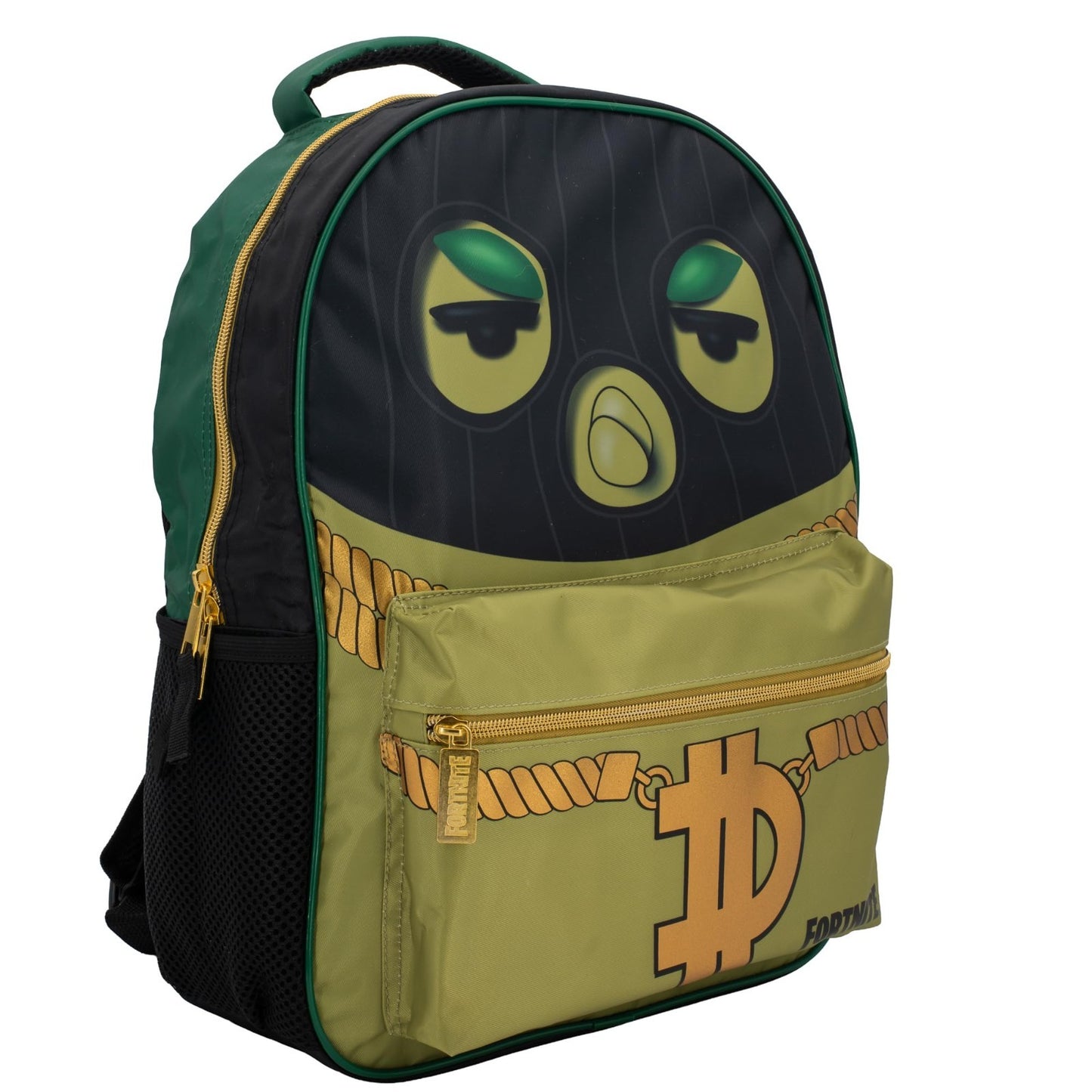16 Inch Fortnite Inspired Backpack for Boys & Girls, Nylon Twill Schoolbag, Gree2