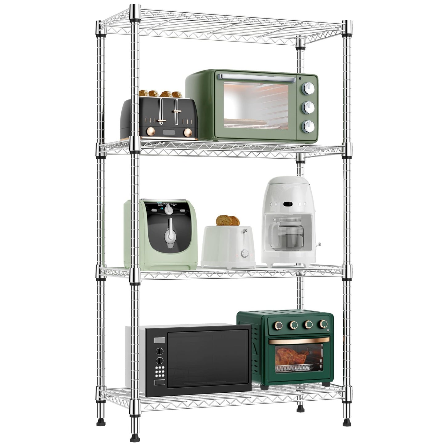 1000 lbs 4 Tier Metal Wire Storage Shelves   Garage, Kitchen, Bathroom Organizer1