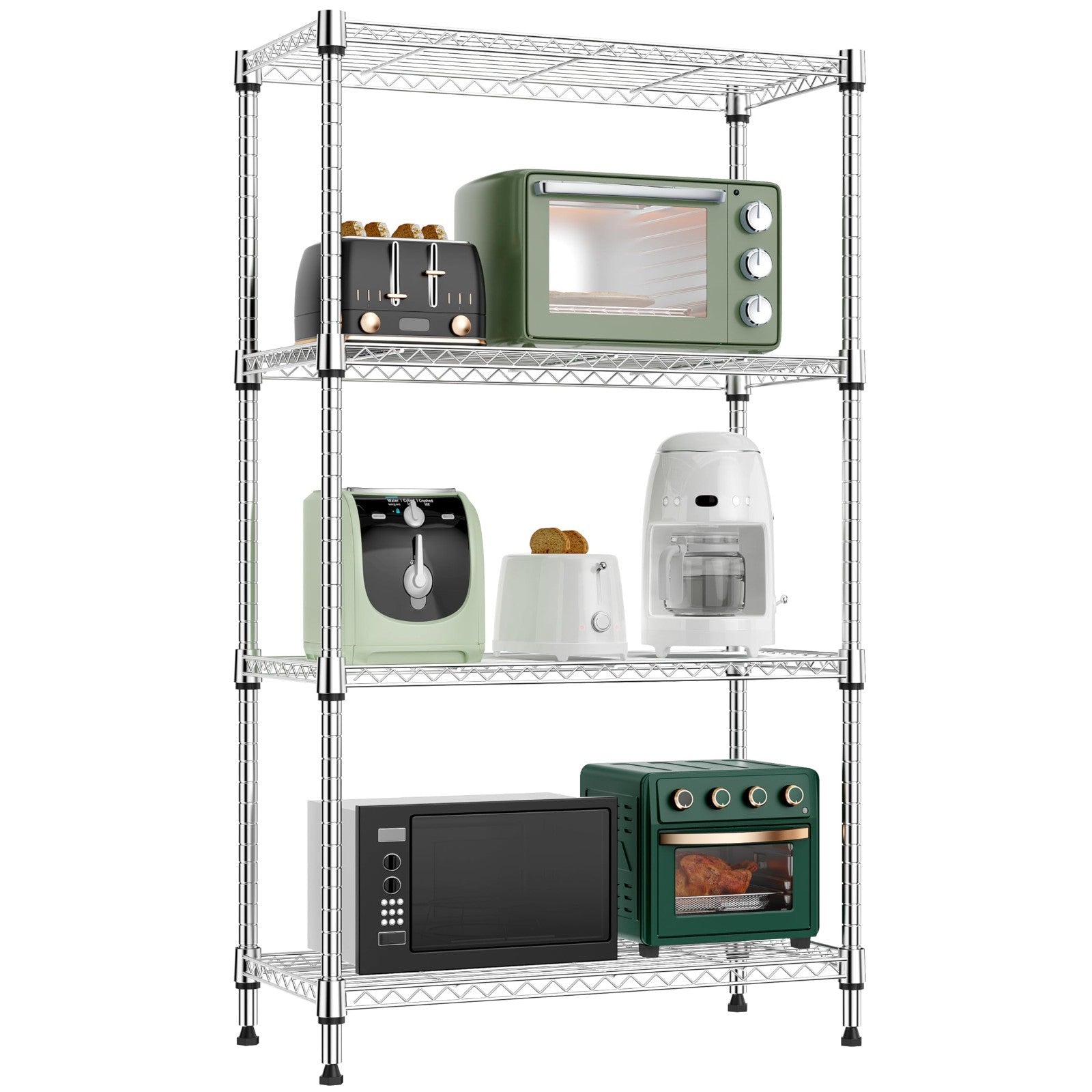 1000 lbs 4 Tier Metal Wire Storage Shelves   Garage, Kitchen, Bathroom Organizer1