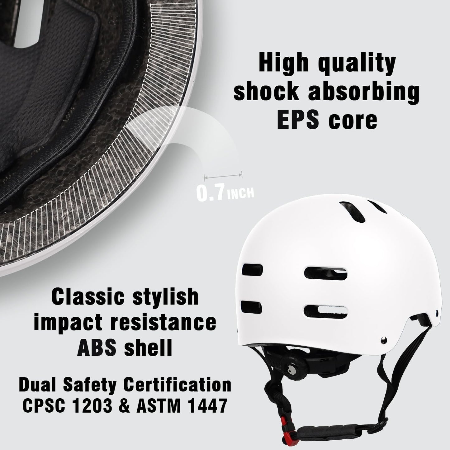 Multi-Sport Helmet for Skateboard, Bike, Scooter - Adjustable, Lightweight, Vent2