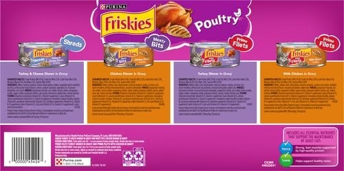 Variety Pack Wet Cat Food   Poultry Shreds, Meaty Bits & Prime Filets   64 Cans14