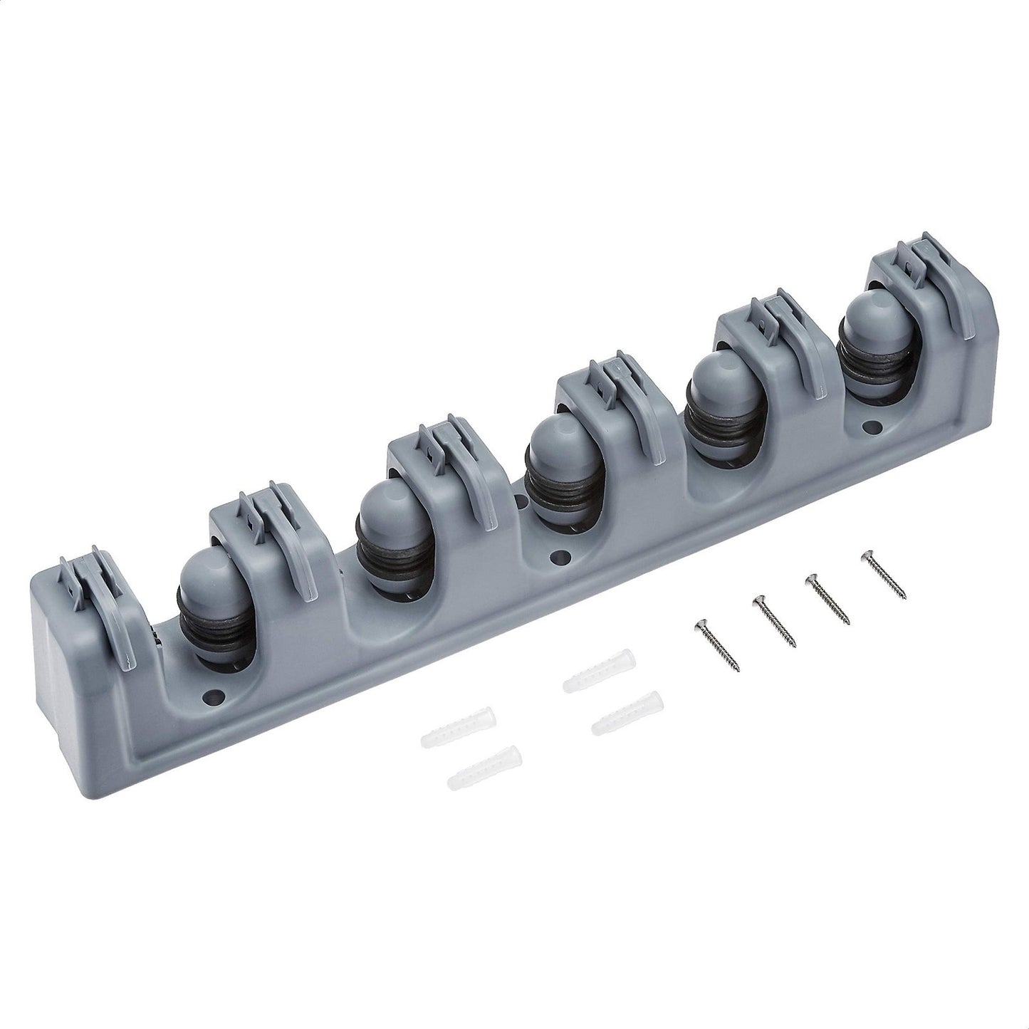 Heavy Duty Wall Mount Broom Mop Holder - Sturdy Tool Organizer with Hooks & Slot5