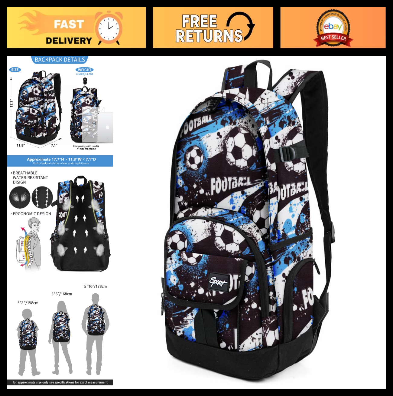 Lightweight School Backpack Travel Bag for Men & Women   College & Travel Use0