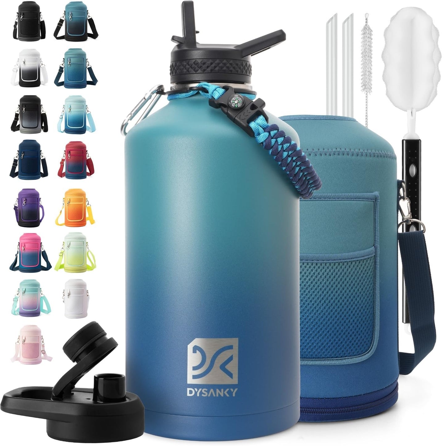 1 Gallon Insulated Water Bottle - Thick Stainless Steel, Portable Sports Jug, BP1