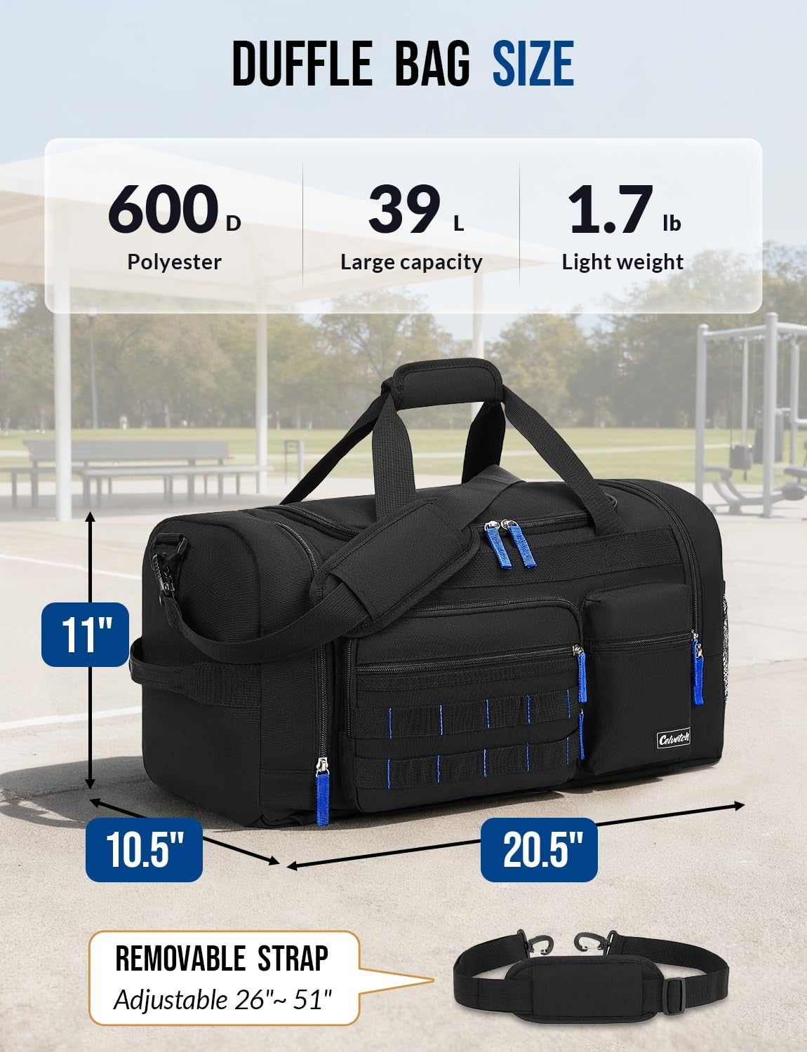 3-in-1 Gym Bag for Men & Women, 39L Sports Duffel, Weekend Travel Backpack, Wet2