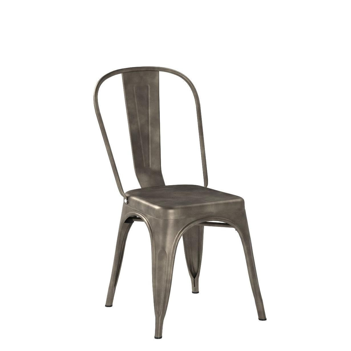 Stackable Metal Dining Chairs Set of 4   Indoor Outdoor Bistro Cafe Side Chairs3
