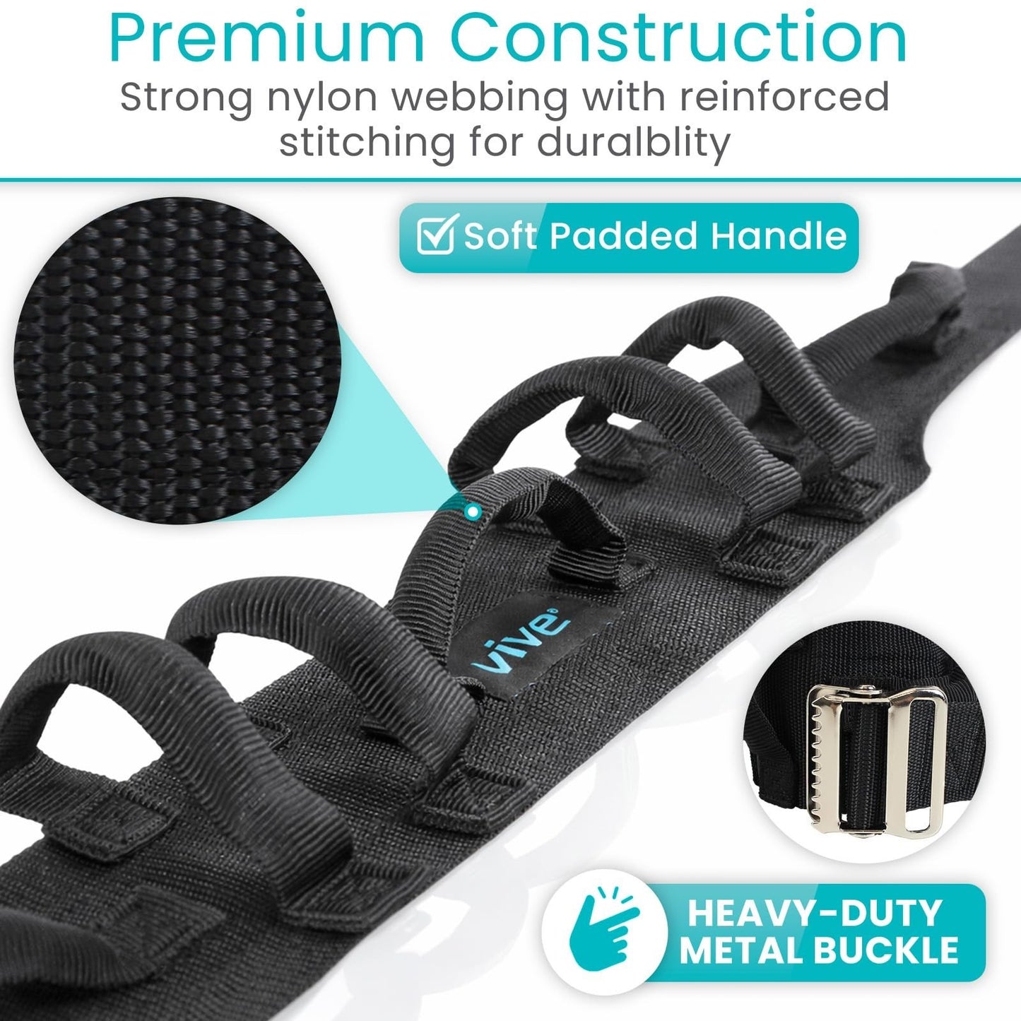 Transfer Gait Belt 350lbs   Patient Assist Safety Strap with Handles, Quick Rele3