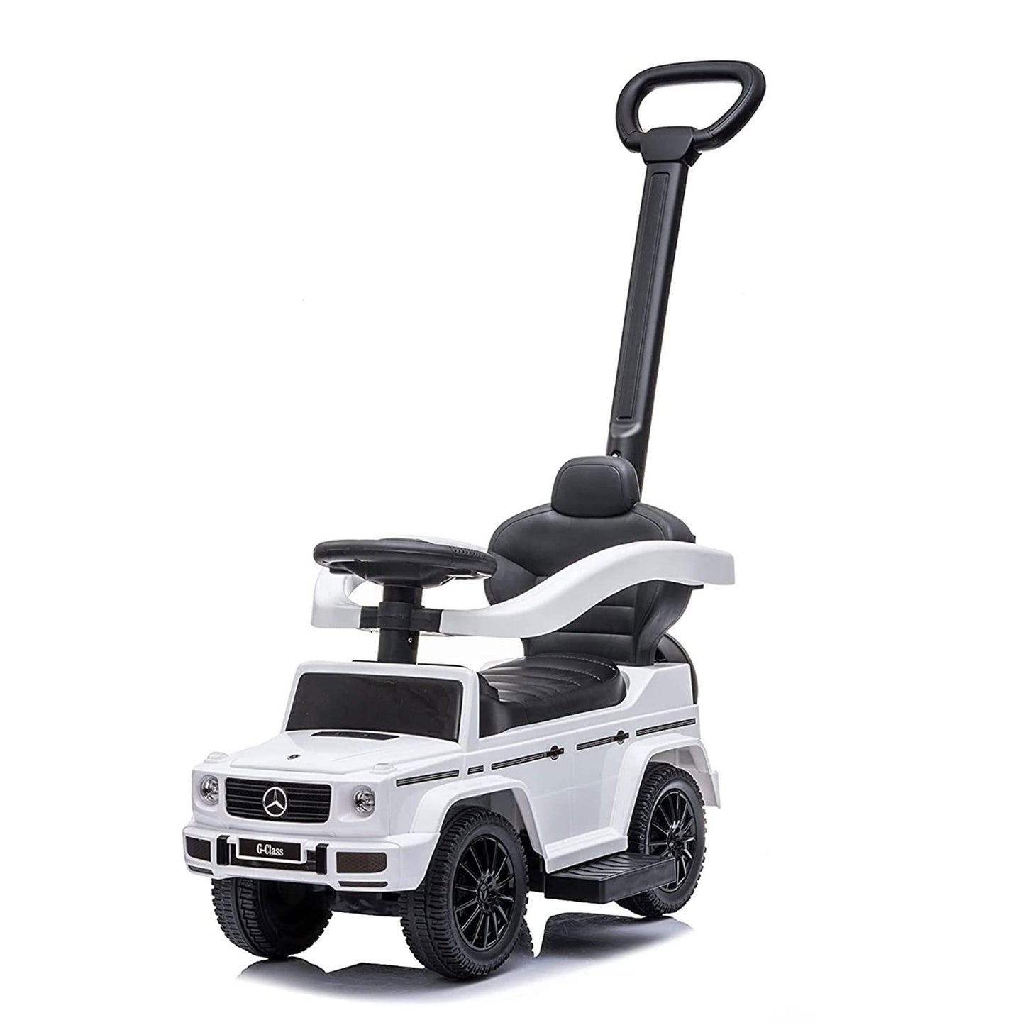 Kids Ride-On Car Stroller Mercedes G-Wagon for Toddlers 1-3, Music & Horn, White6