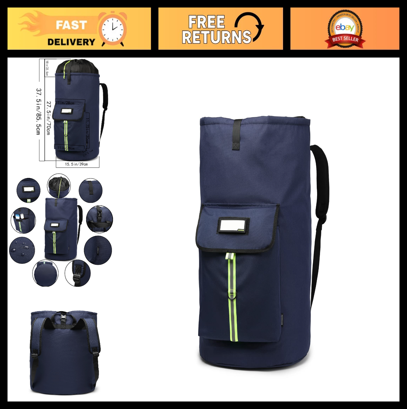 **Optimized eBay Title:**  Extra-Large Heavy Duty Laundry Backpack Bag for Coll0