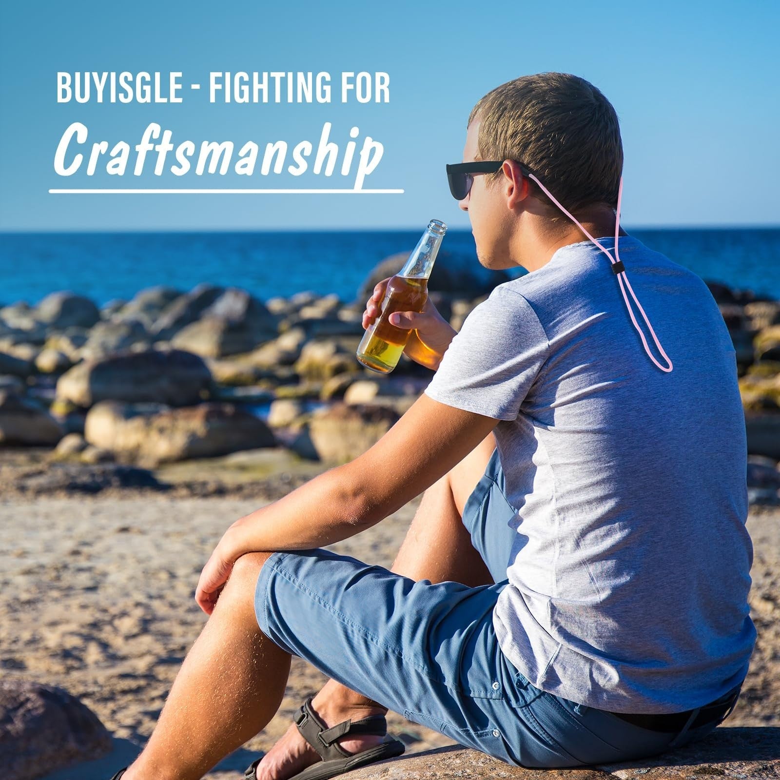 Sunglasses Holder Strap - Eyeglass Neck Lanyard for Men, Women & Kids - Pink Cor6