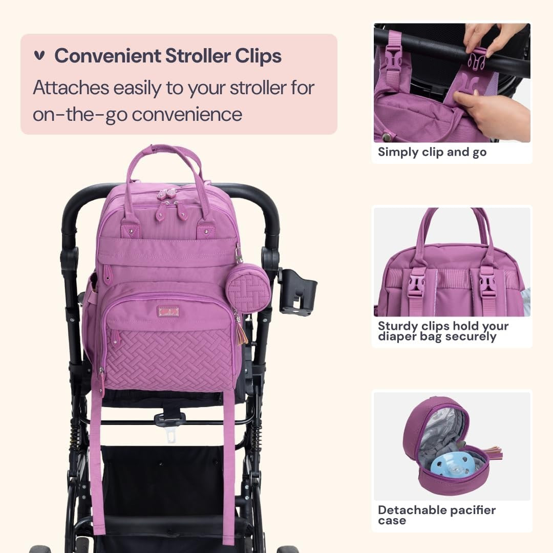 Multi Function Water Resistant Diaper Bag Backpack   Baby Travel Tote, Changing8
