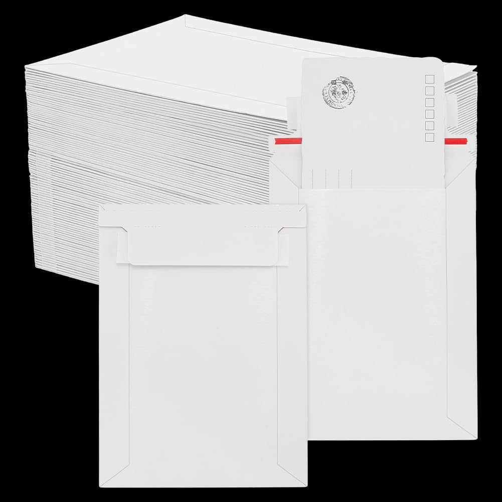130pcs White Self-Seal Paper Shipping Envelopes 7x5 Inch Rigid Mailers for Cards5