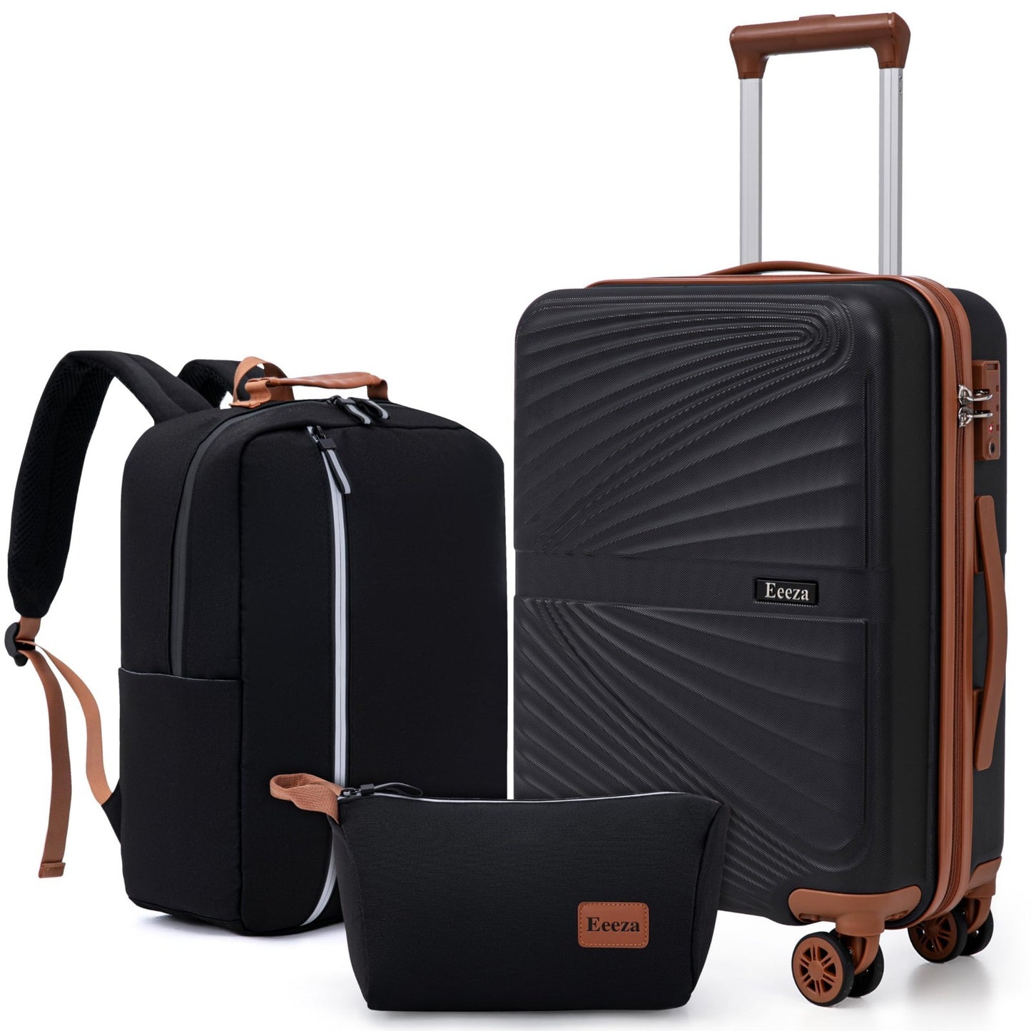 3-Piece Carry-On Luggage Set, Lightweight ABS Hardshell, 360° Spinner Wheels, TS1