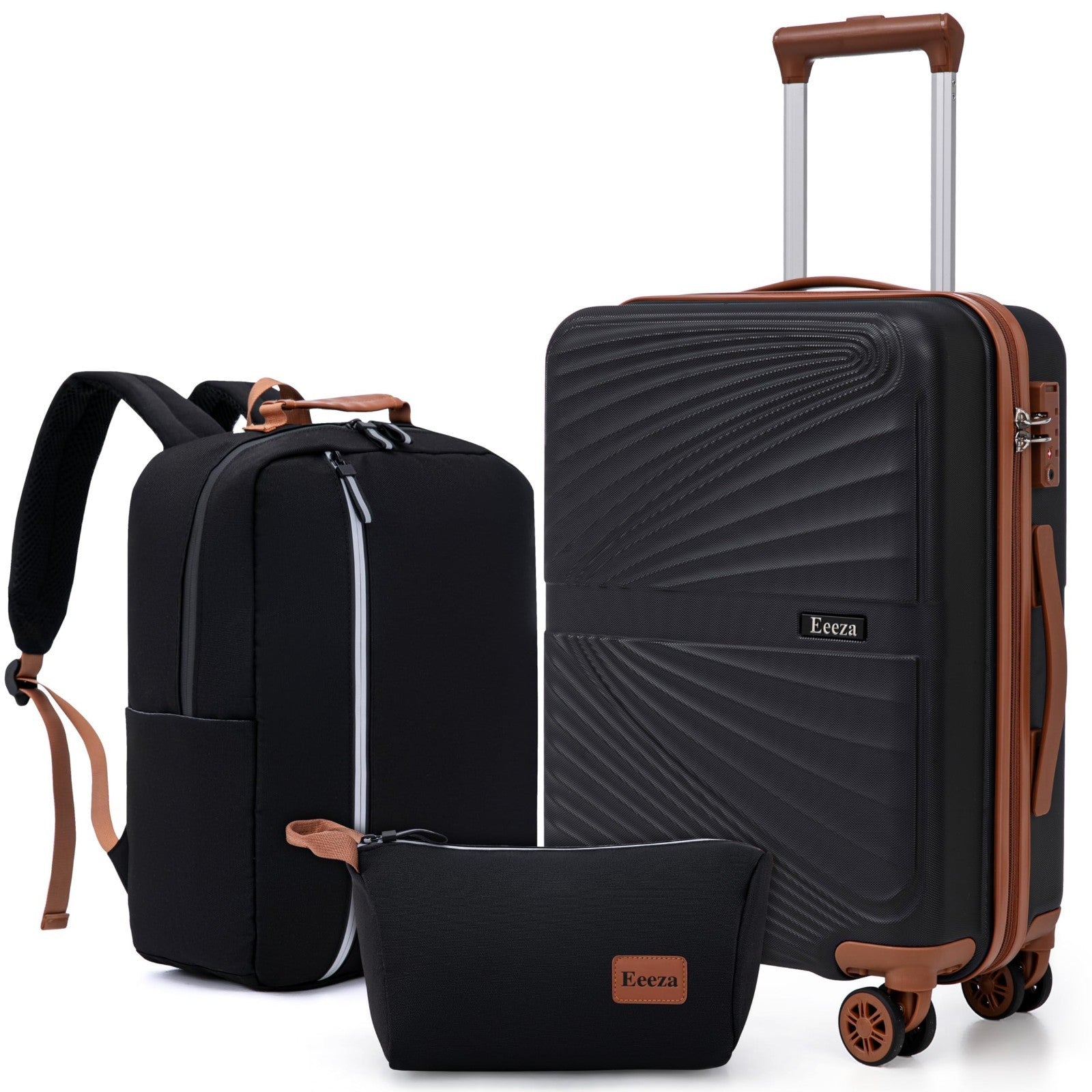 3-Piece Carry-On Luggage Set, Lightweight ABS Hardshell, 360° Spinner Wheels, TS1