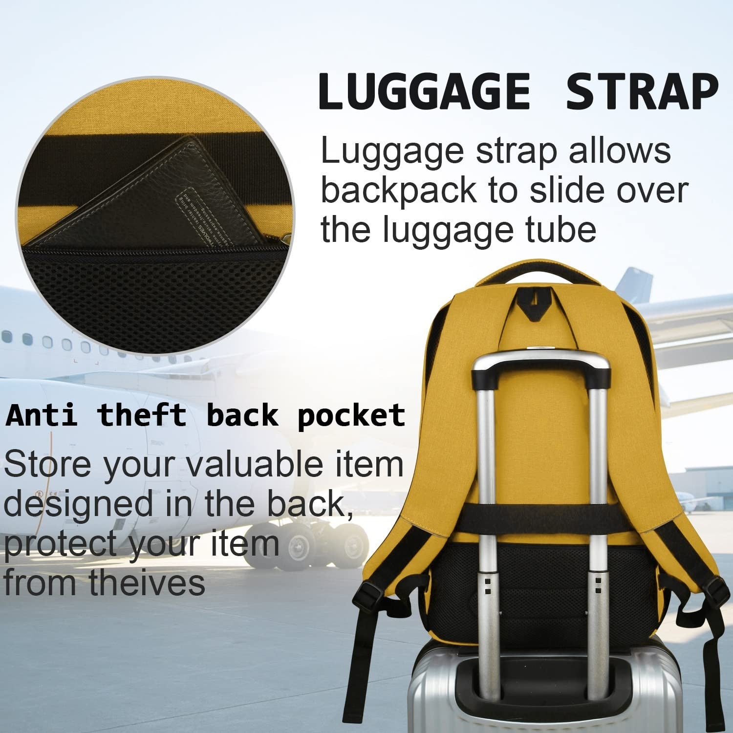 Slim Anti Theft Laptop Backpack for Business Travel & College   Stylish & Functi5