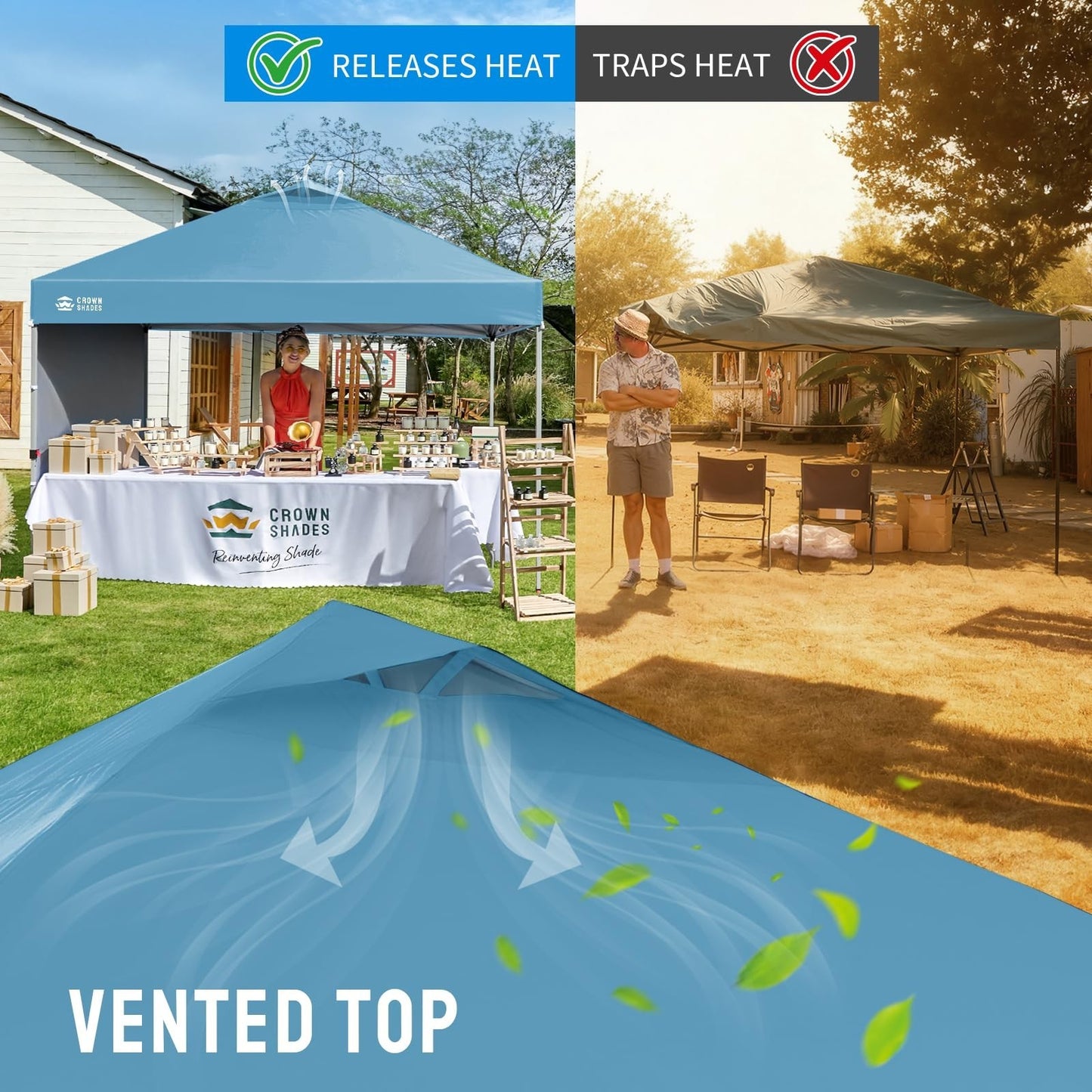 10x10 Pop Up Canopy Tent with Side Wall, Easy Setup Outdoor Gazebo, Beach Shade,5