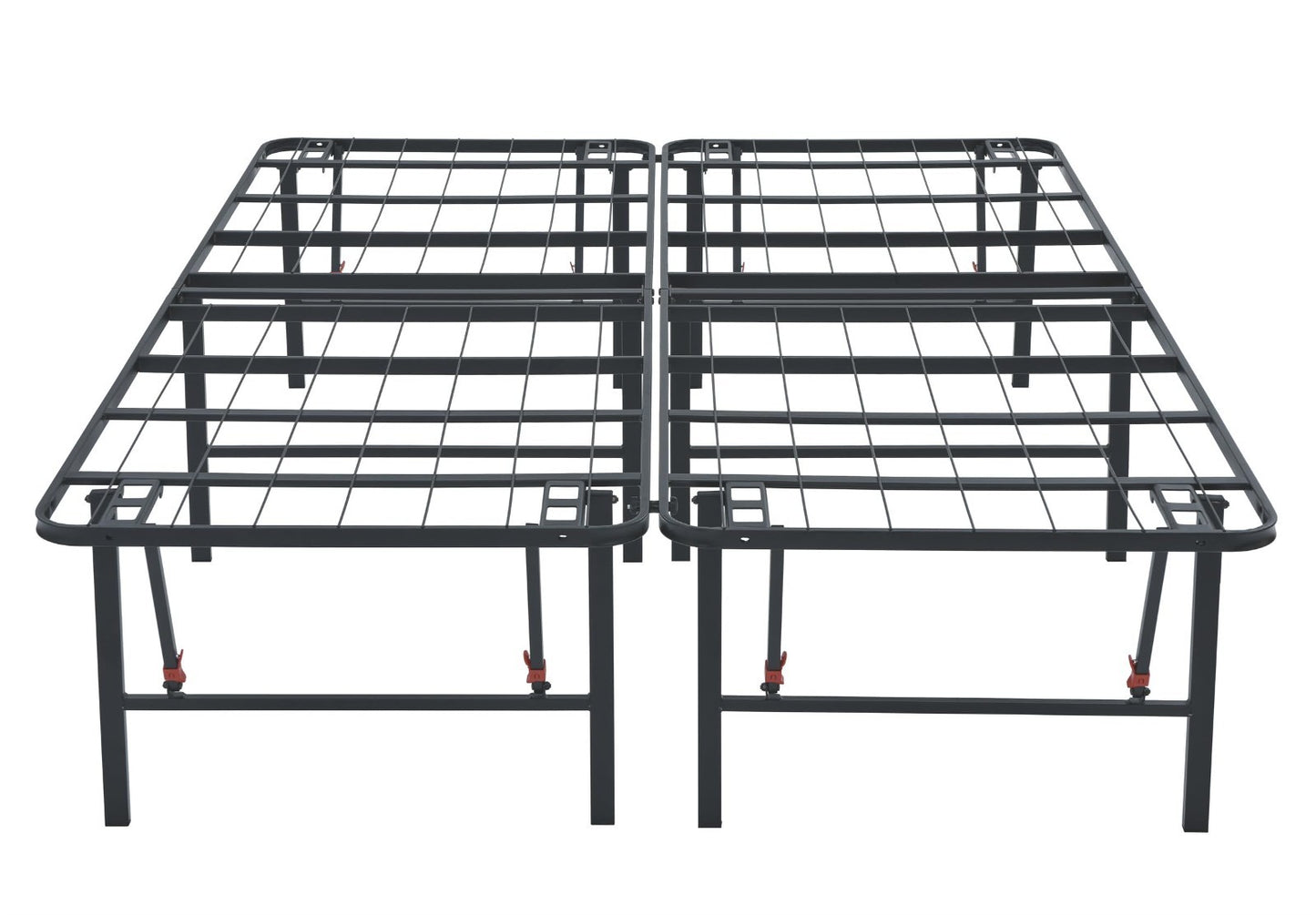 Sturdy Full Size Bed Frame with Storage, Foldable Metal Platform, 18" High, Tool6