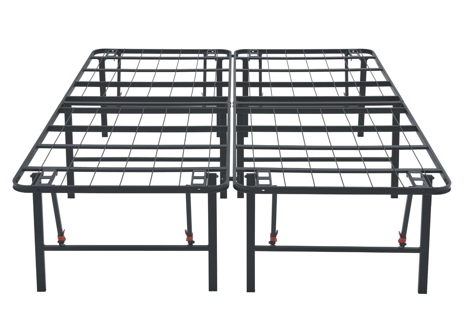 Sturdy Full Size Bed Frame with Storage, Foldable Metal Platform, 18" High, Tool6