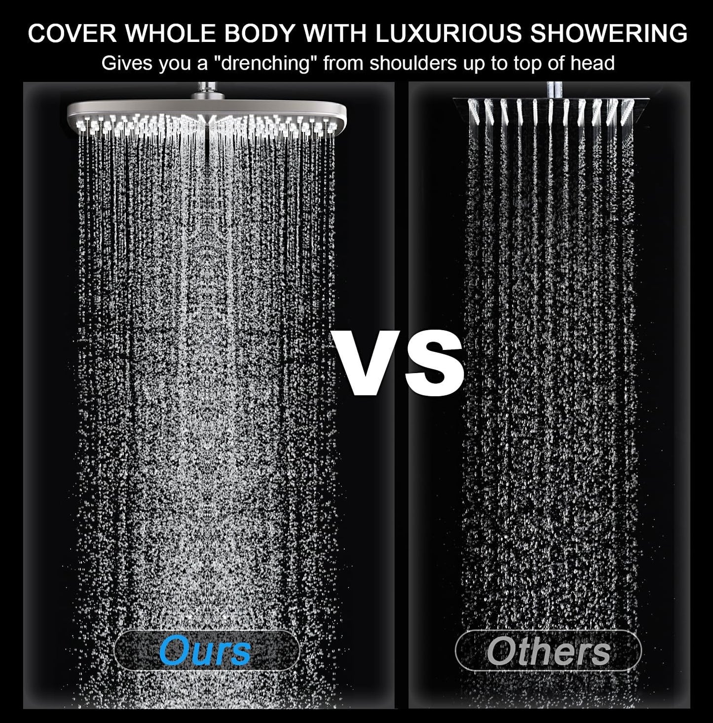 12" High Pressure Rain Shower Head & Handheld Combo, 9 Spray Settings, Magnetic4