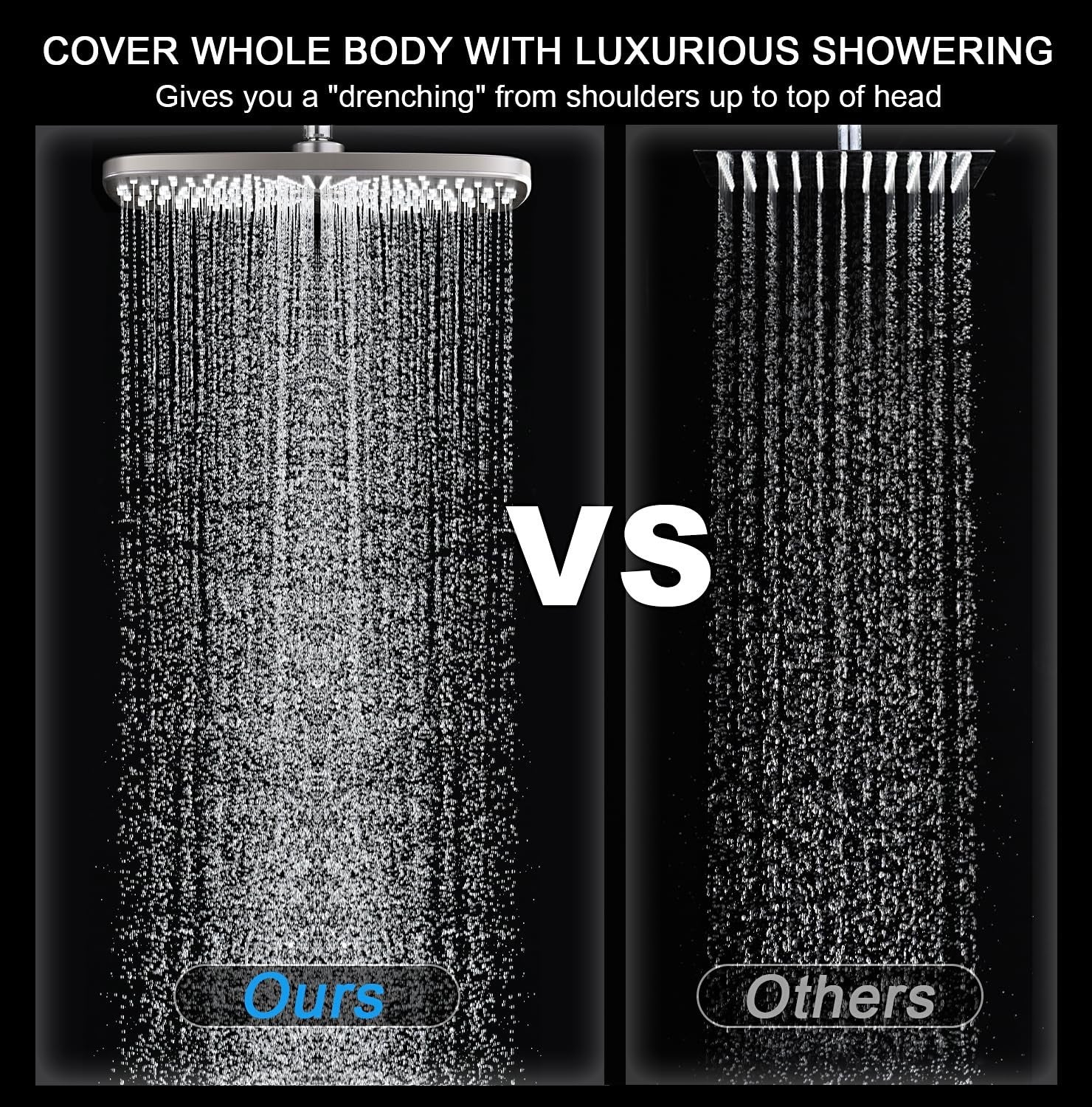 12" High Pressure Rain Shower Head & Handheld Combo, 9 Spray Settings, Magnetic4
