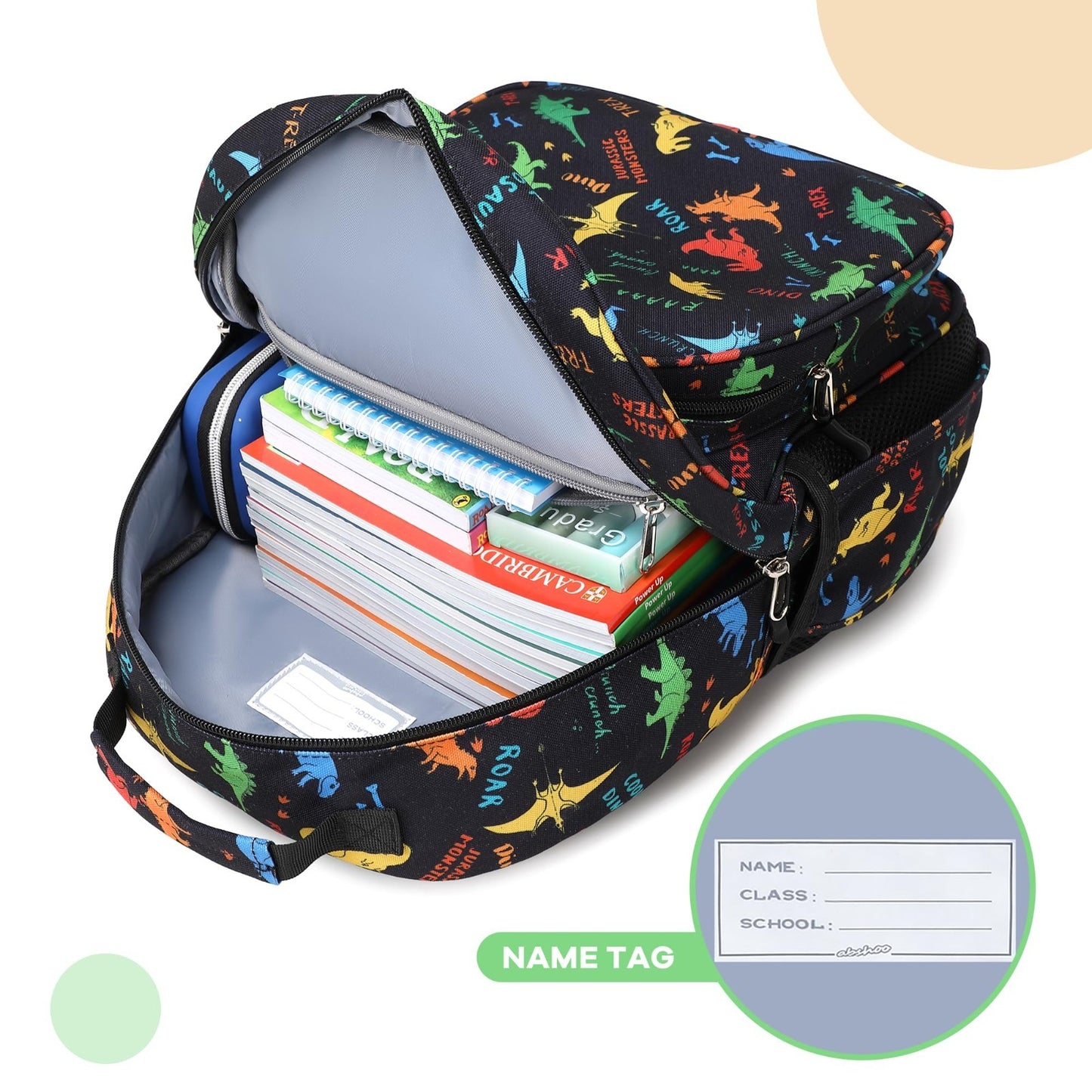 Cute Lightweight Dinosaur Backpack for Boys, Kids School Bag Ages 4 8, Kindergar3