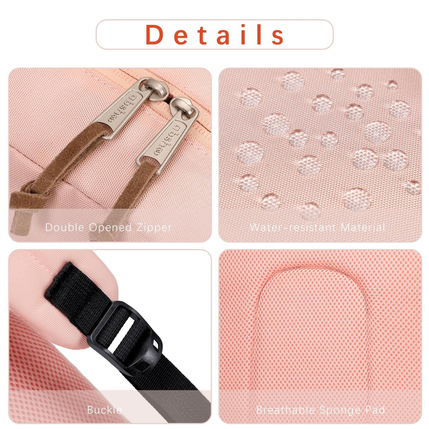 Classic Pink Backpack for School & College   Stylish Bookbag for Teens & Girls3