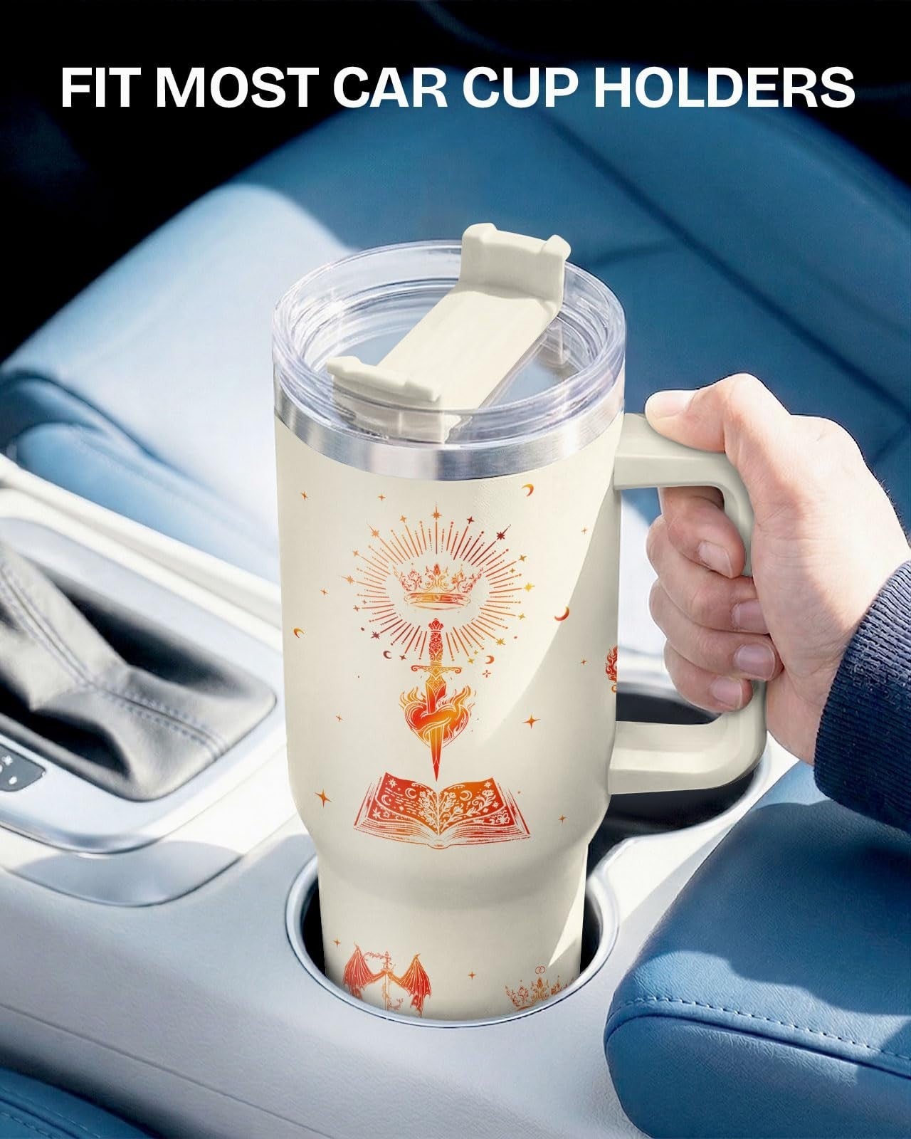 40oz Stainless Steel Insulated Tumbler   Fantasy Drinkware for Book Lovers, Drag5